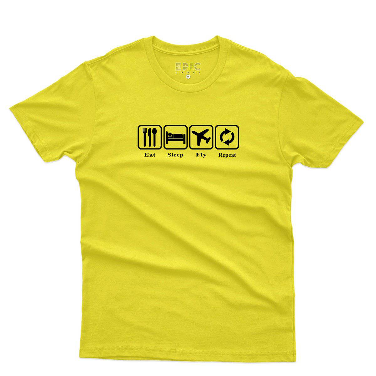 Epic Label Tshirt Eat Sleep Fly Repeat T-Shirt Pour Homme