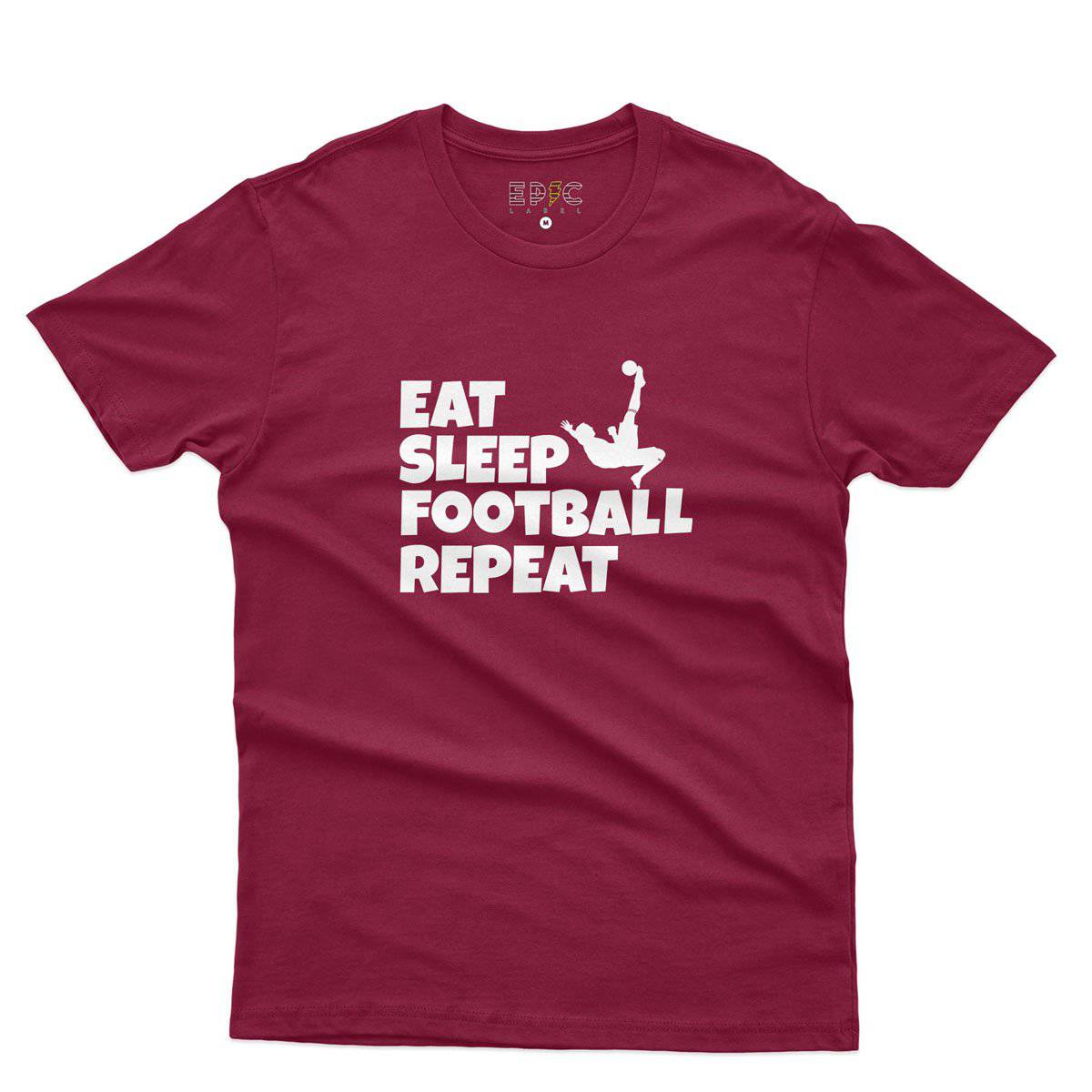 Epic Label Tshirt Eat Sleep Football Repeat T-Shirt Pour Homme