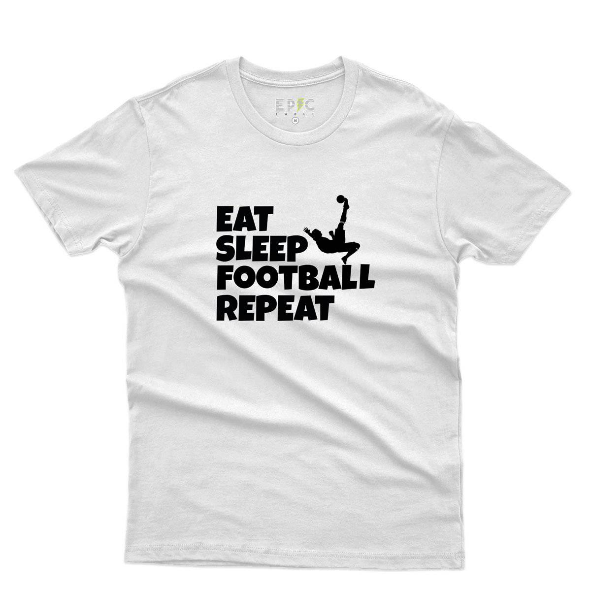 Epic Label Tshirt Eat Sleep Football Repeat T-Shirt Pour Homme