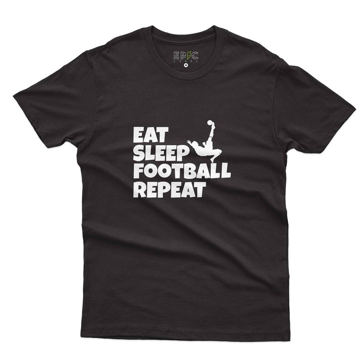 Epic Label Tshirt Eat Sleep Football Repeat T-Shirt Pour Homme