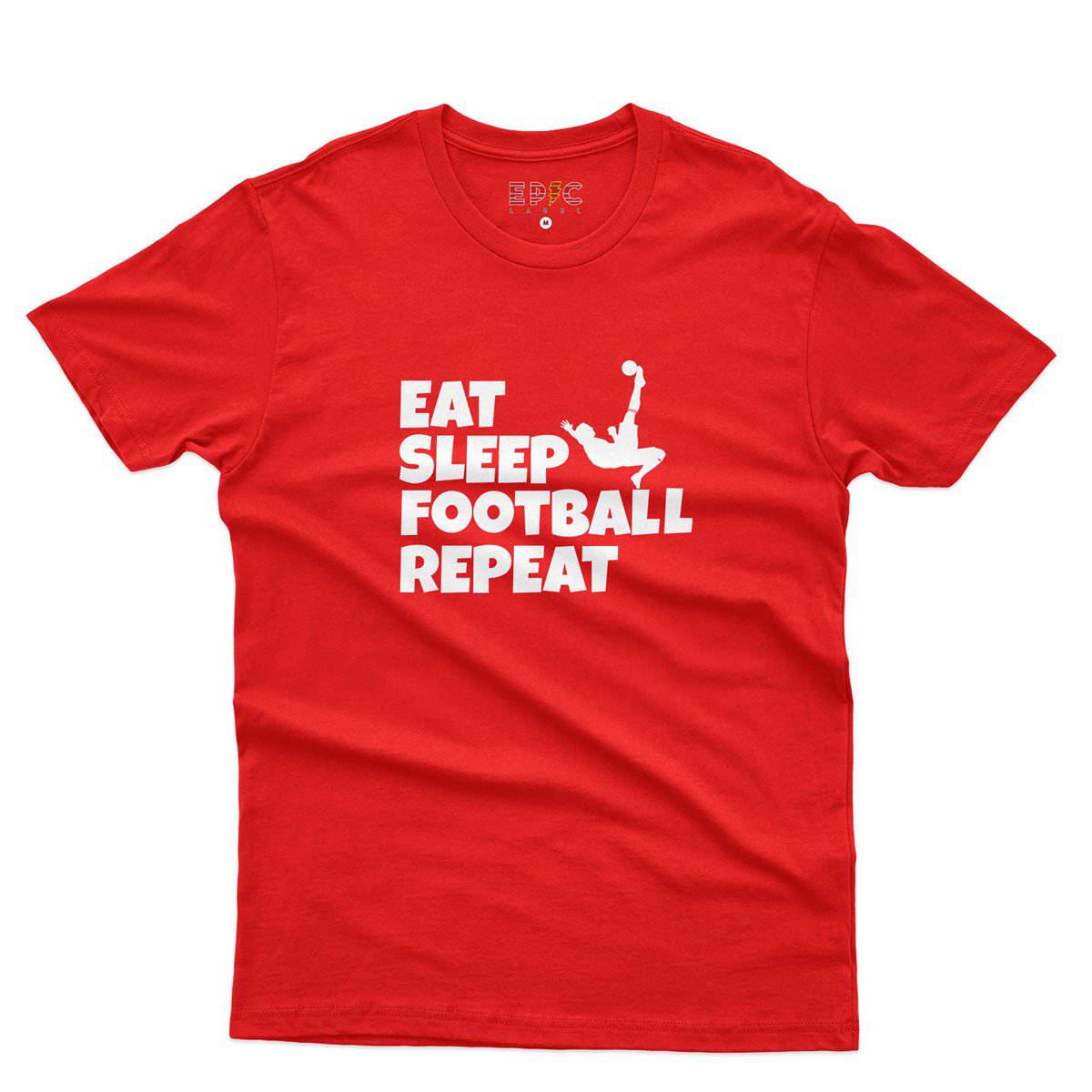 Epic Label Tshirt Eat Sleep Football Repeat T-Shirt Pour Homme