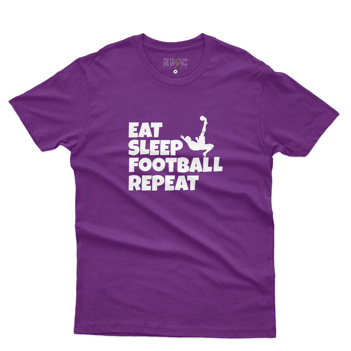 Epic Label Tshirt Eat Sleep Football Repeat T-Shirt Pour Homme
