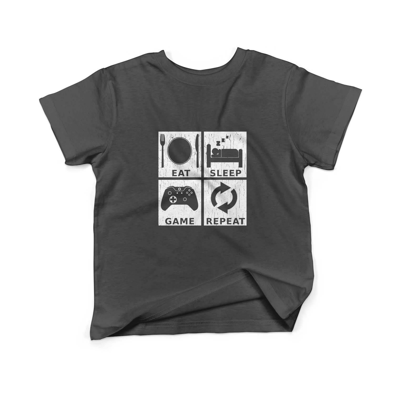 Epic Label Tshirt Eat Sleep Game Repeat Design T-Shirt Enfant