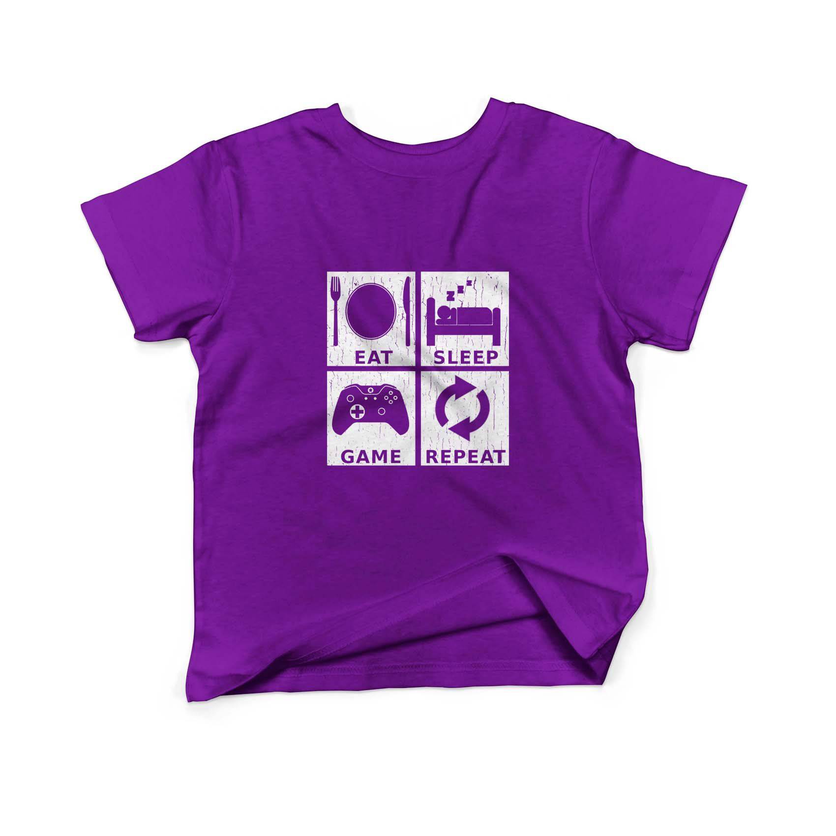 Epic Label Tshirt Eat Sleep Game Repeat Design T-Shirt Enfant