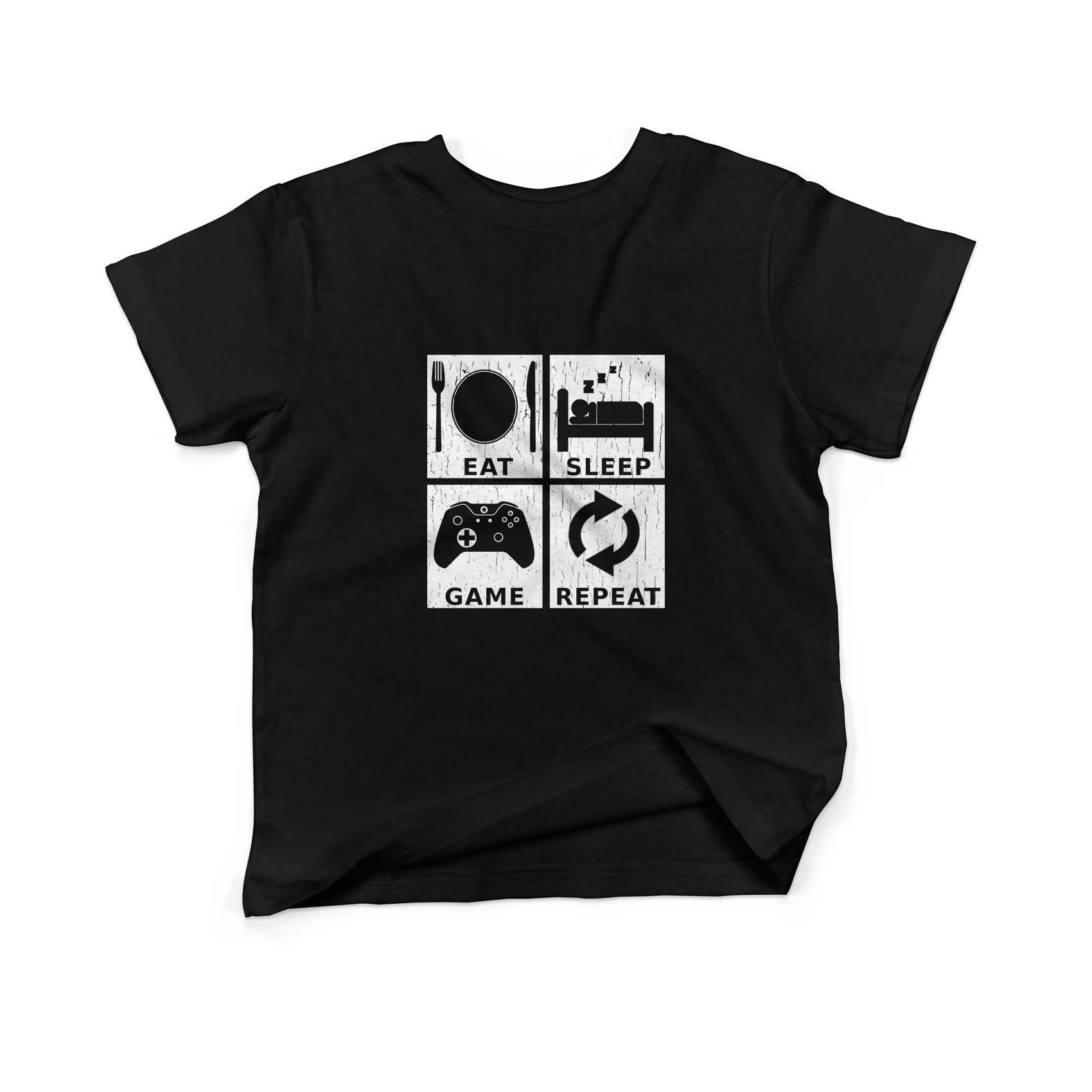 Epic Label Tshirt Eat Sleep Game Repeat Design T-Shirt Enfant