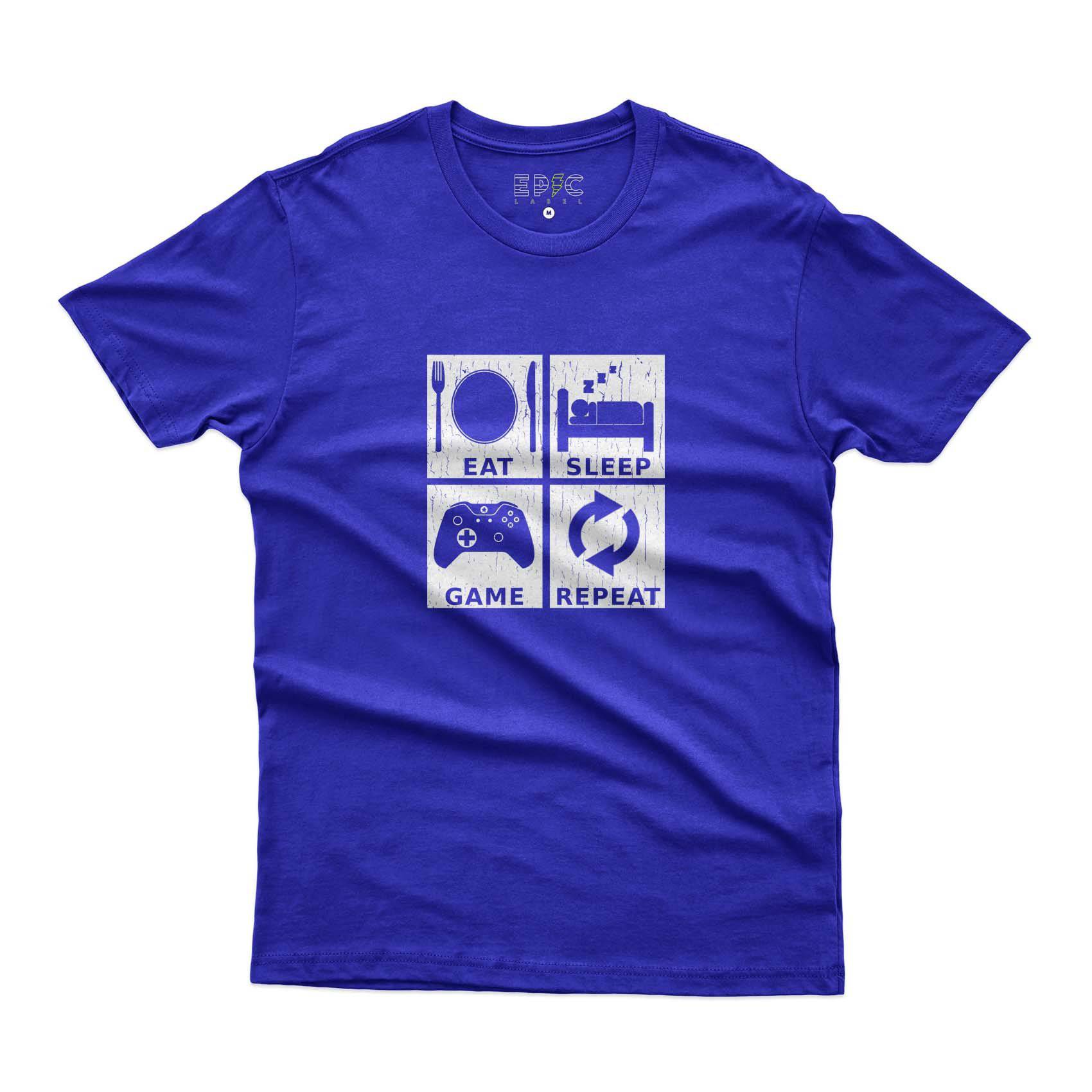 Epic Label Tshirt Eat Sleep Game Repeat Design T-Shirt Pour Homme