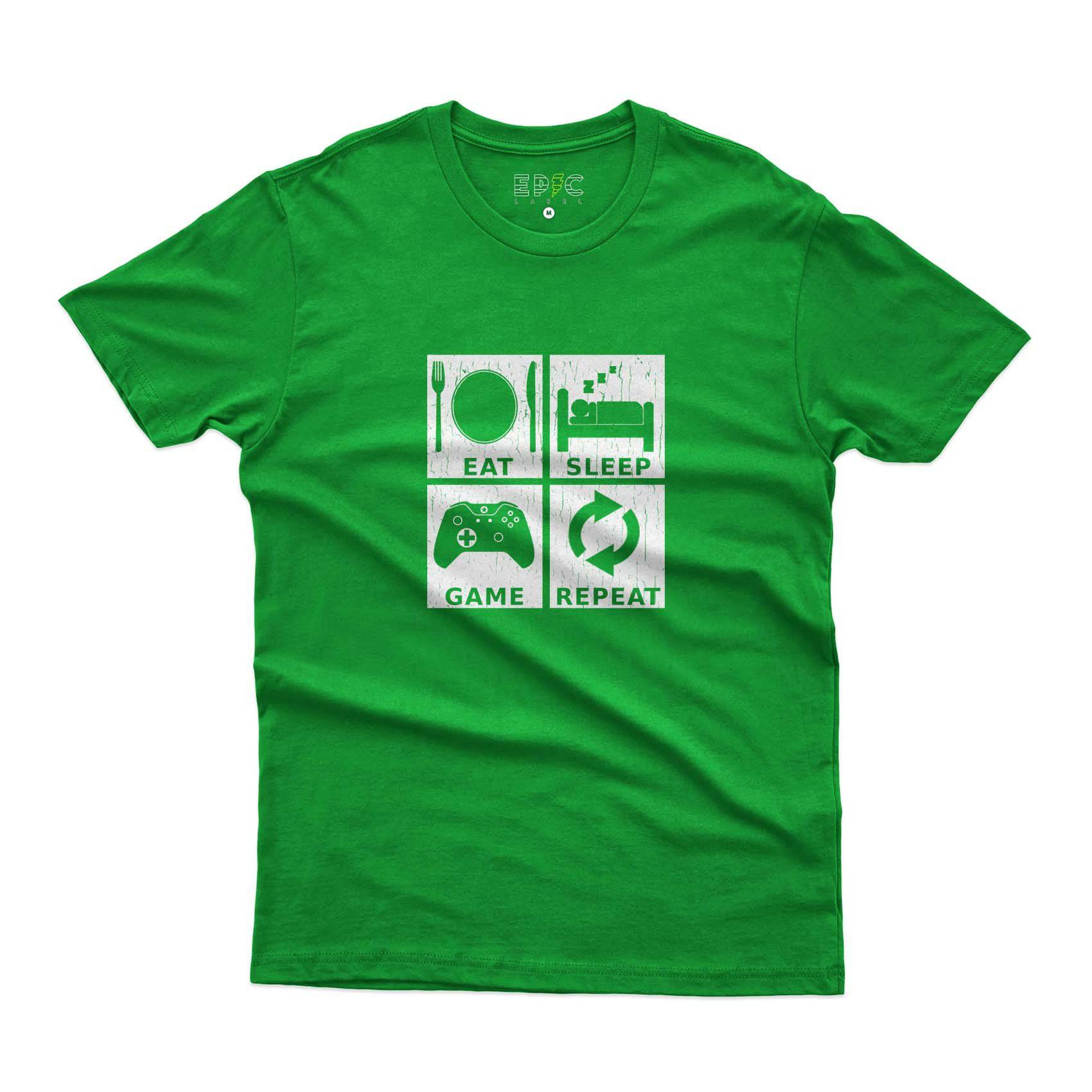 Epic Label Tshirt Eat Sleep Game Repeat Design T-Shirt Pour Homme