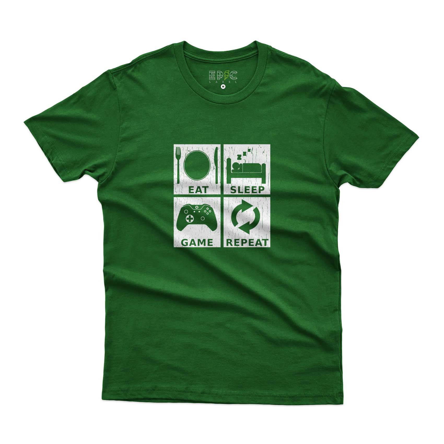 Epic Label Tshirt Eat Sleep Game Repeat Design T-Shirt Pour Homme