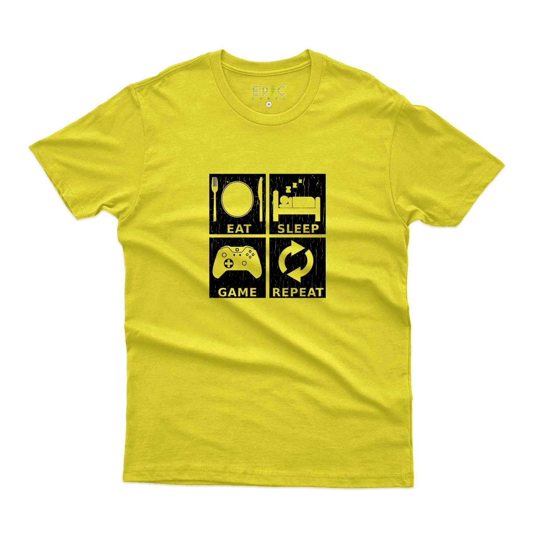Epic Label Tshirt Eat Sleep Game Repeat Design T-Shirt Pour Homme