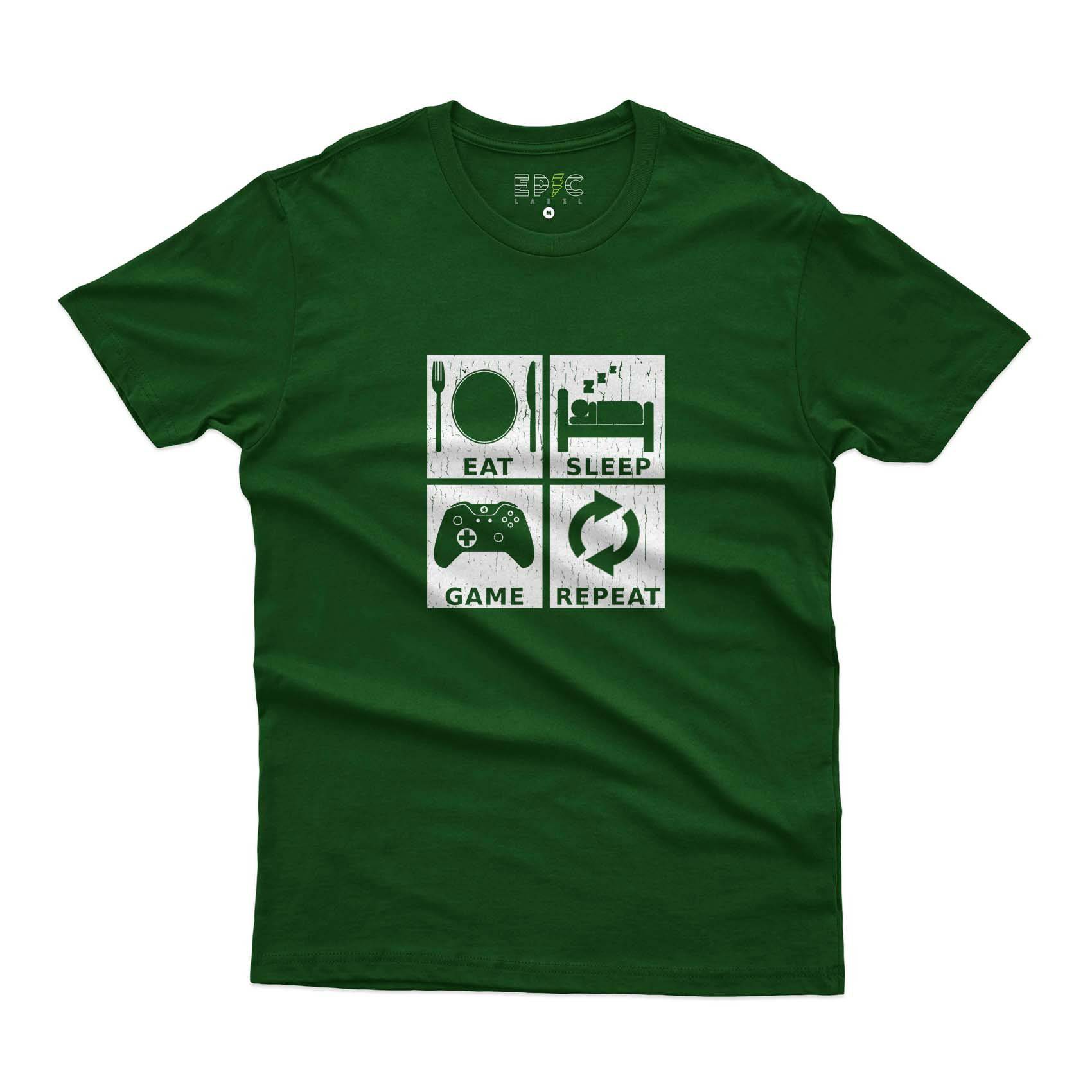 Epic Label Tshirt Eat Sleep Game Repeat Design T-Shirt Pour Homme