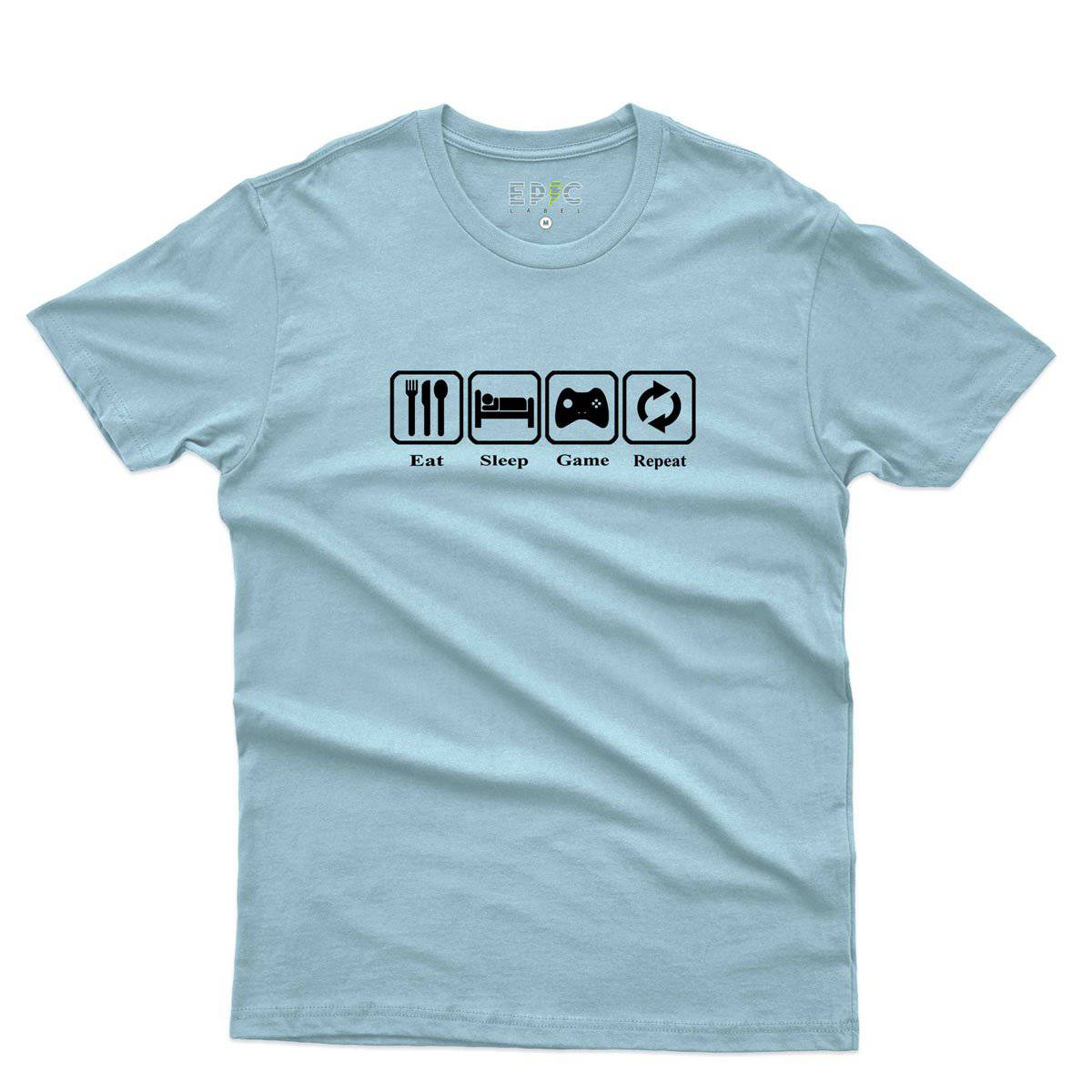 Epic Label Tshirt Eat Sleep Game Repeat Design Vintage T-Shirt Pour Homme