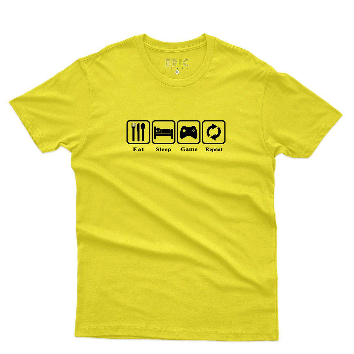 Epic Label Tshirt Eat Sleep Game Repeat Design Vintage T-Shirt Pour Homme
