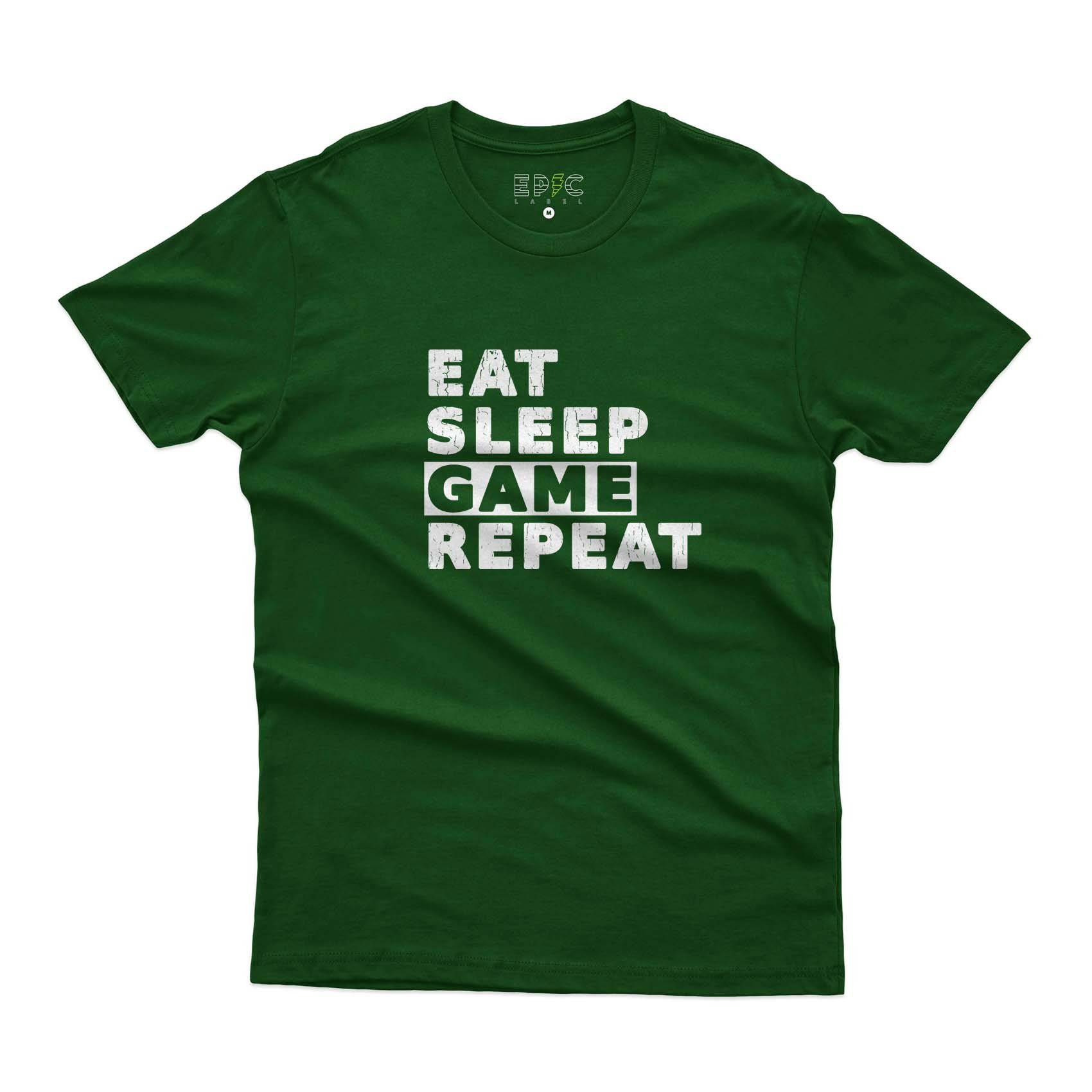 Epic Label Tshirt Eat Sleep Game Repeat Vintage T-Shirt Pour Homme