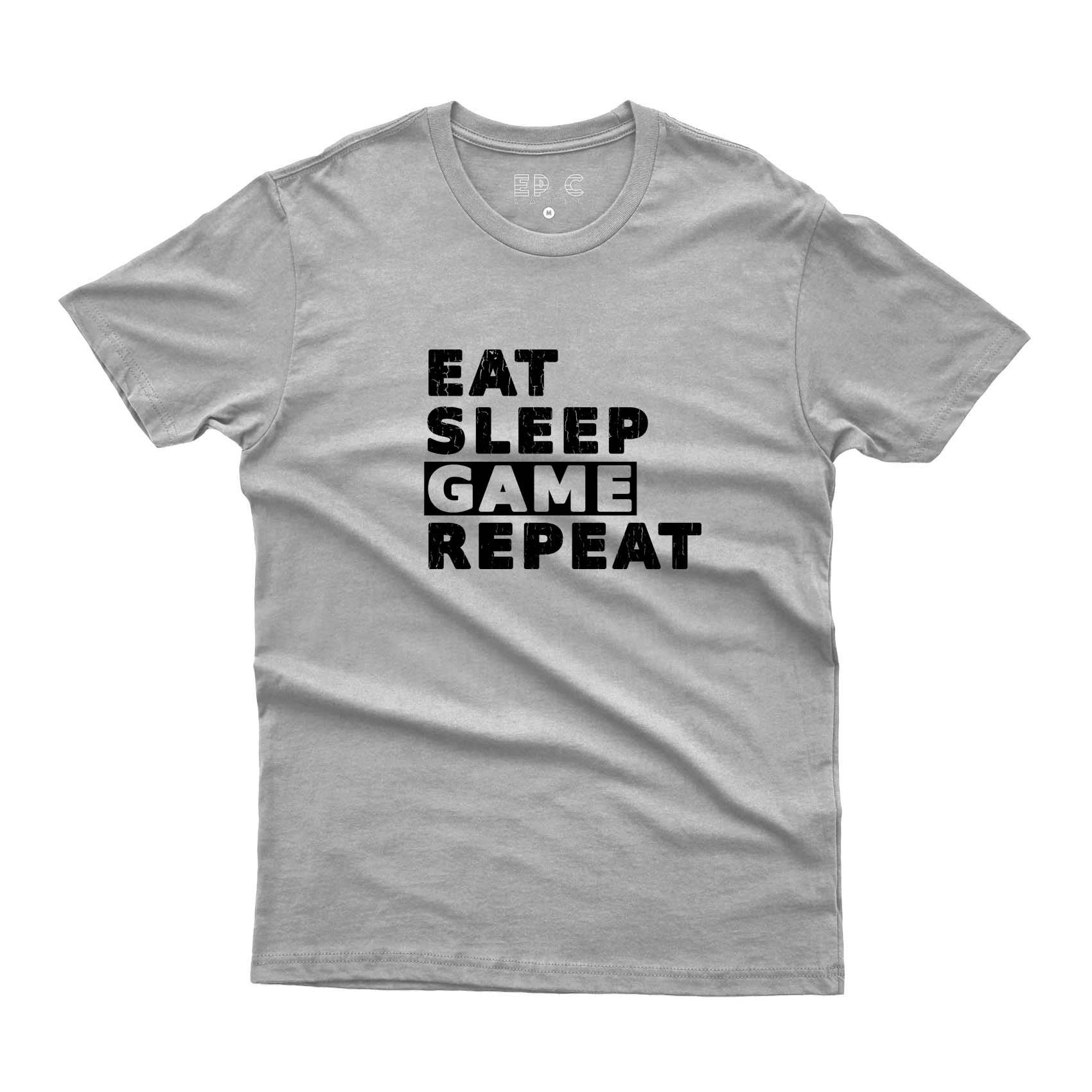 Epic Label Tshirt Eat Sleep Game Repeat Vintage T-Shirt Pour Homme