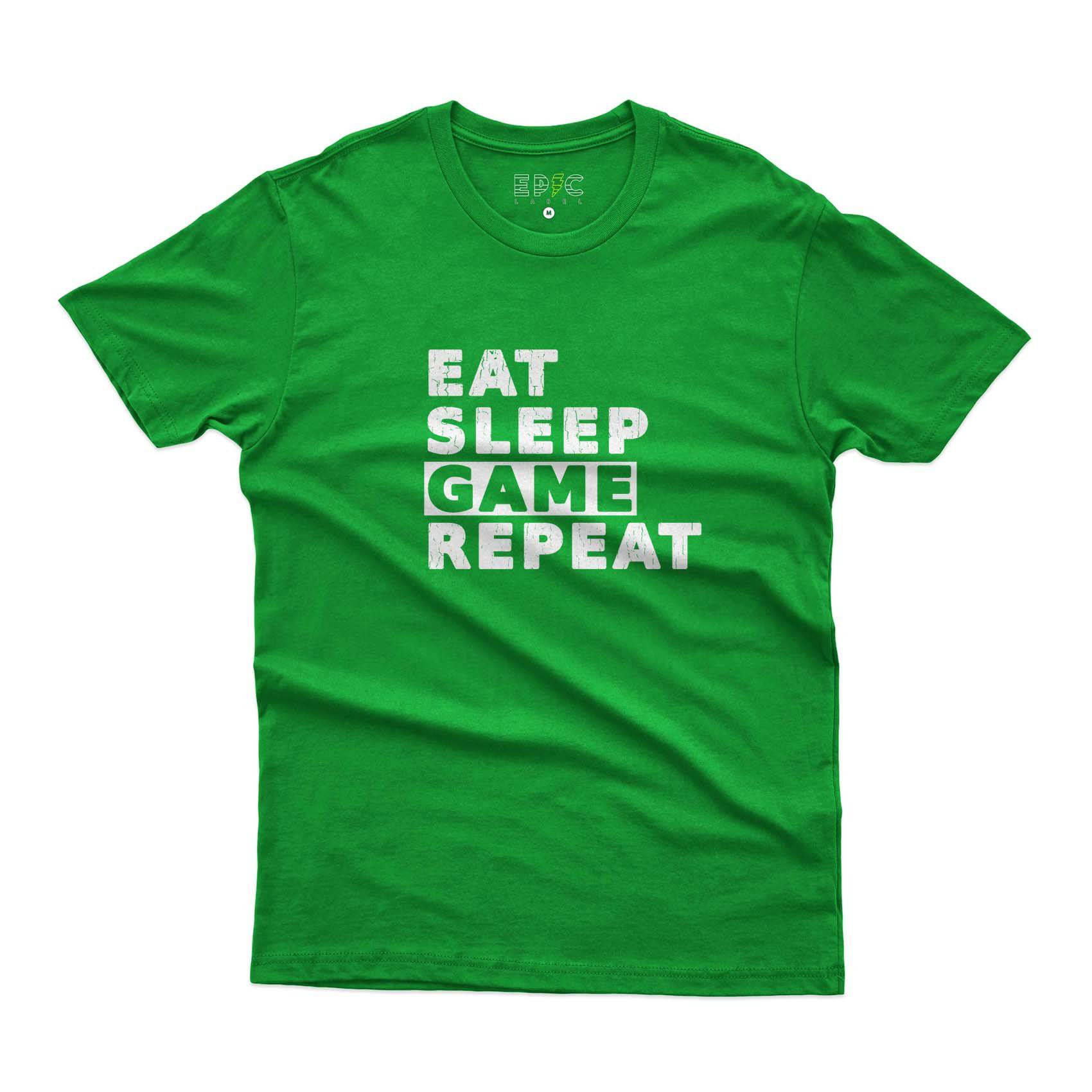 Epic Label Tshirt Eat Sleep Game Repeat Vintage T-Shirt Pour Homme