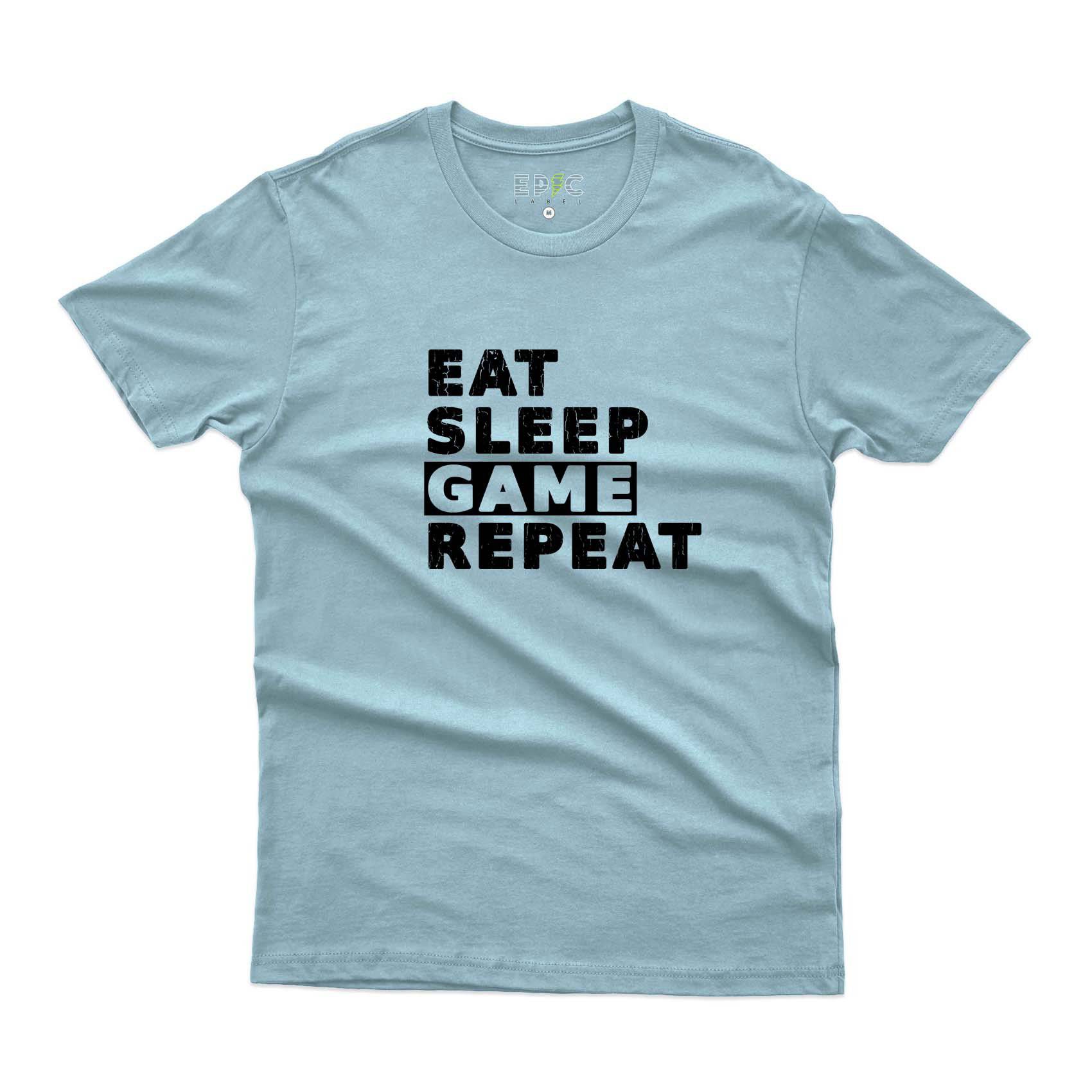 Epic Label Tshirt Eat Sleep Game Repeat Vintage T-Shirt Pour Homme
