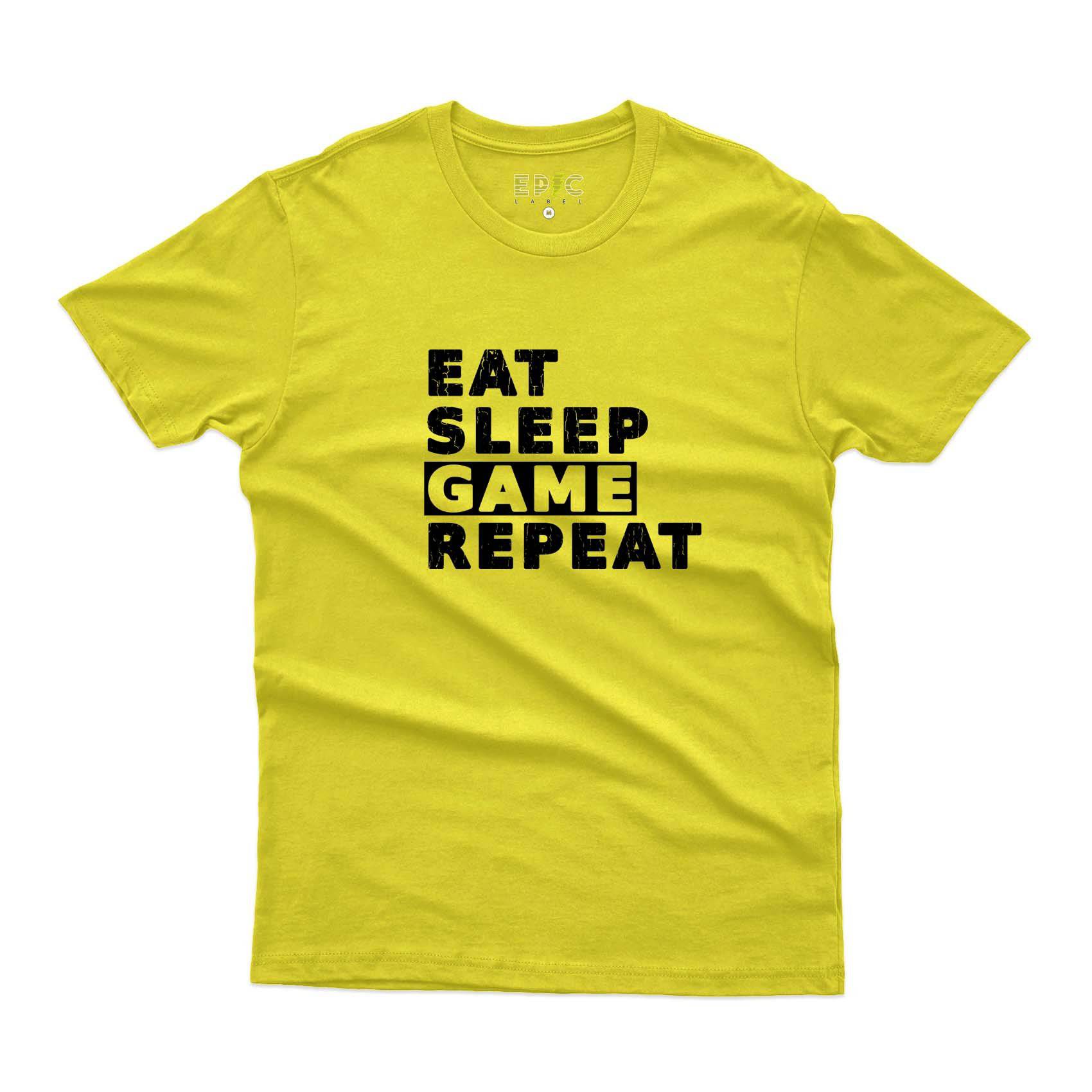 Epic Label Tshirt Eat Sleep Game Repeat Vintage T-Shirt Pour Homme