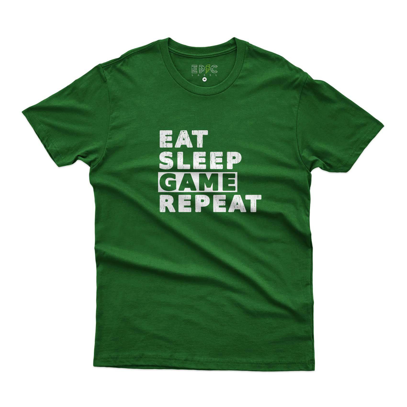 Epic Label Tshirt Eat Sleep Game Repeat Vintage T-Shirt Pour Homme