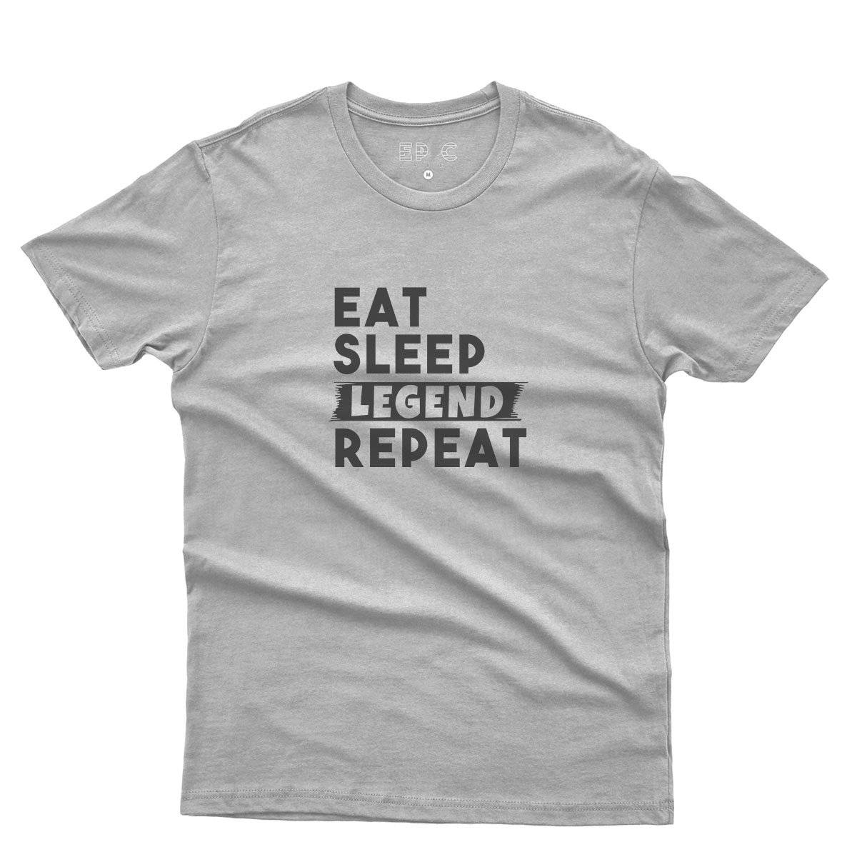 Epic Label Tshirt Eat Sleep Legend Repeat Design T-Shirt Pour Homme
