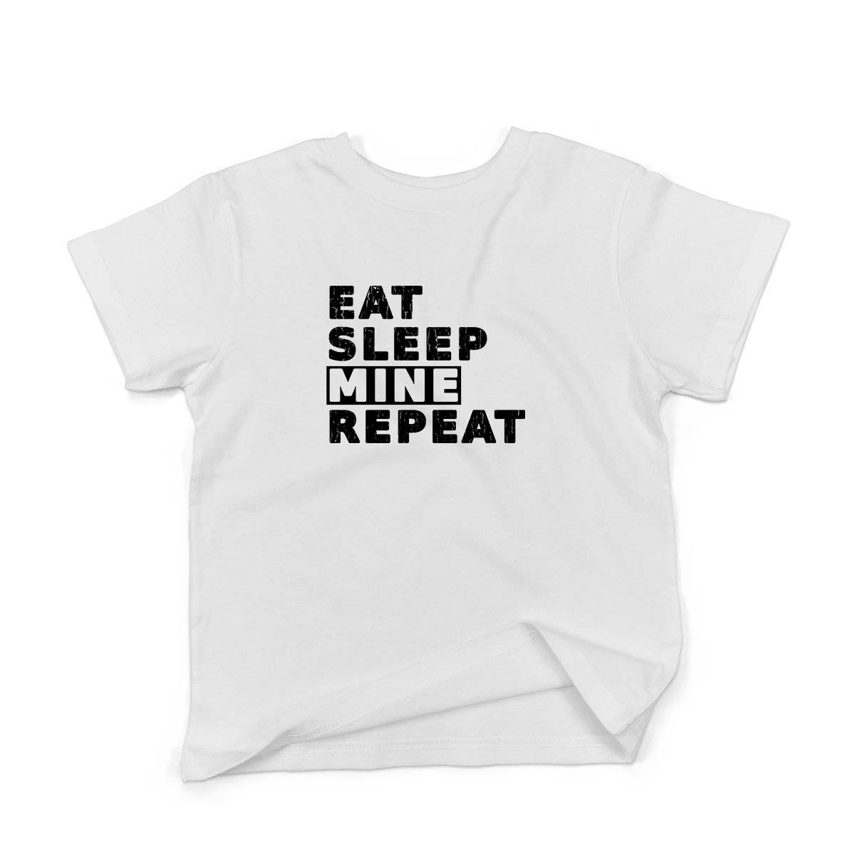 Epic Label Tshirt Eat Sleep Mine Repeat T-Shirt Enfant