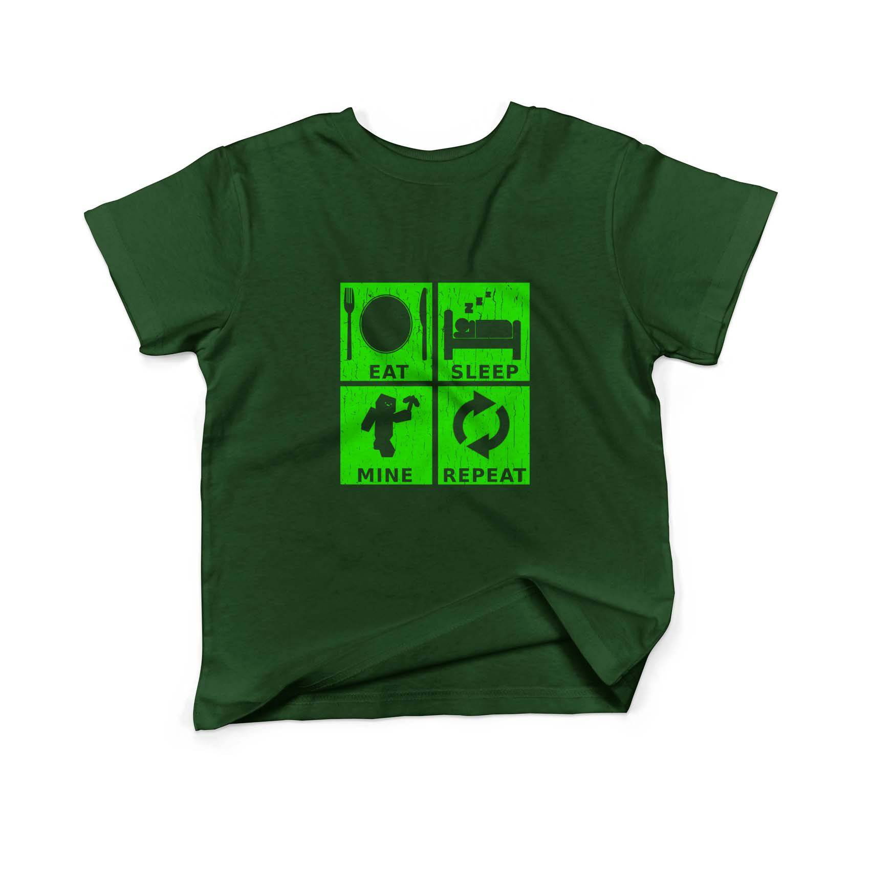Epic Label Tshirt Eat Sleep Mine Repeat Vintage T-Shirt Enfant