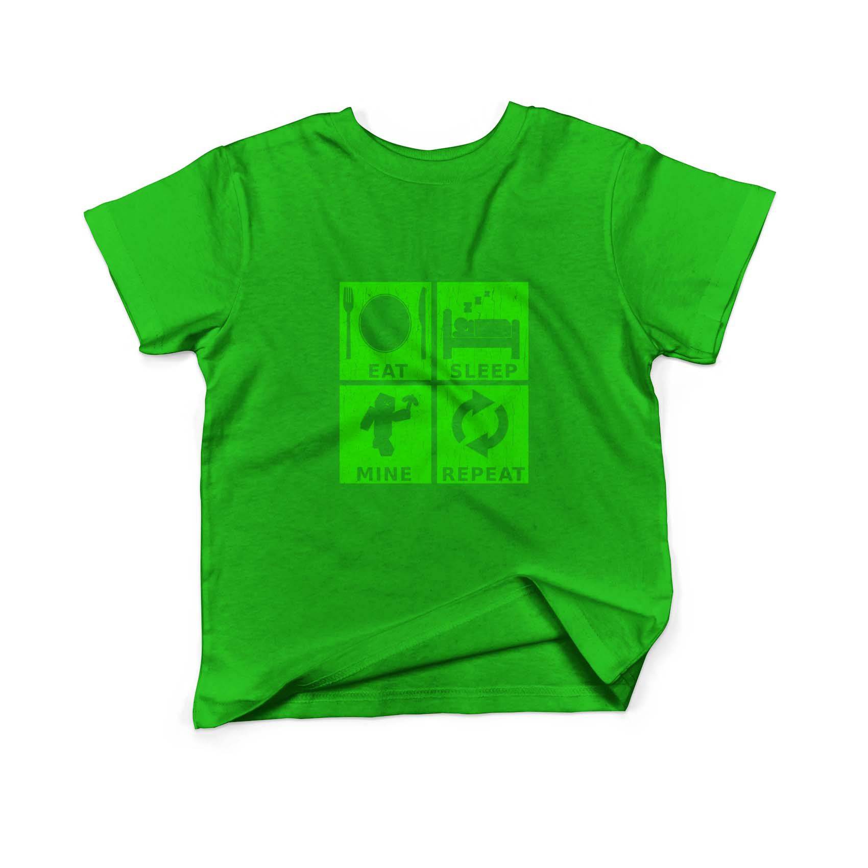 Epic Label Tshirt Eat Sleep Mine Repeat Vintage T-Shirt Enfant