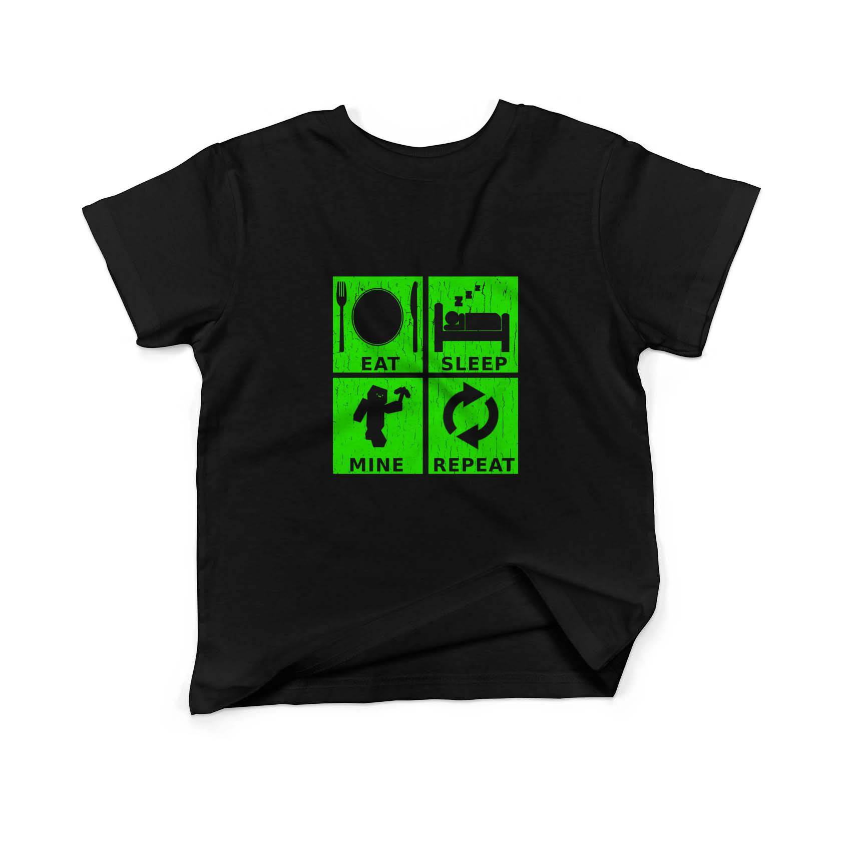 Epic Label Tshirt Eat Sleep Mine Repeat Vintage T-Shirt Enfant