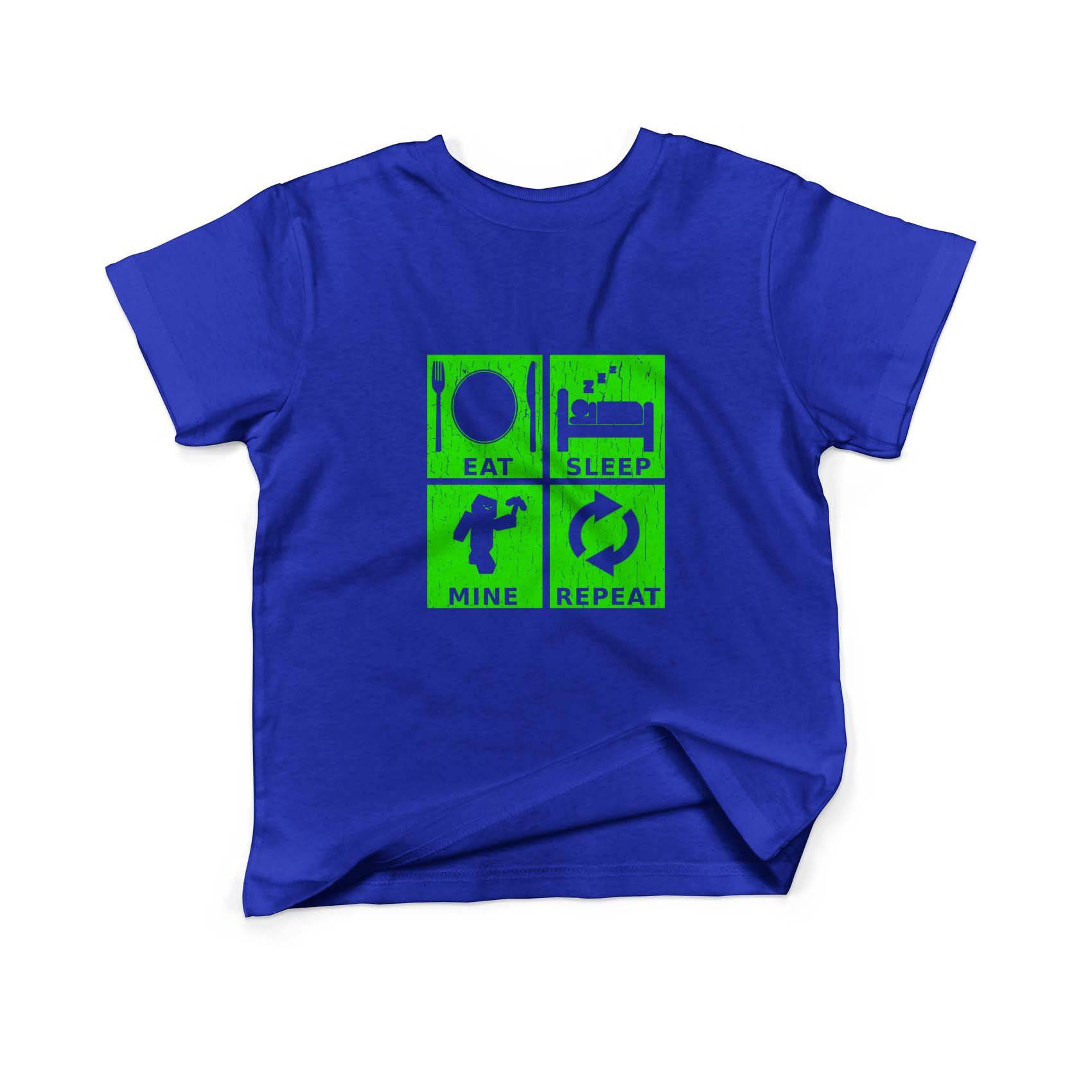 Epic Label Tshirt Eat Sleep Mine Repeat Vintage T-Shirt Enfant