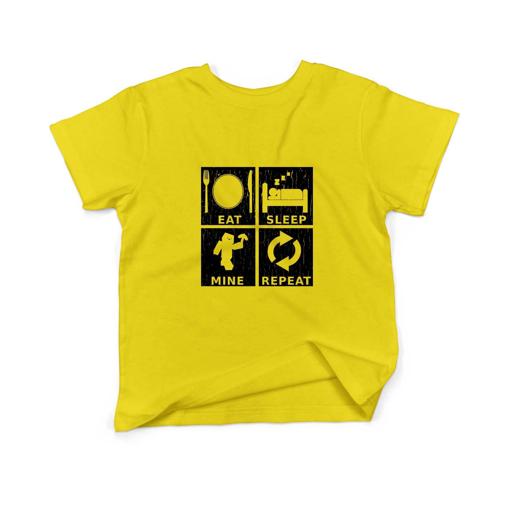Epic Label Tshirt Eat Sleep Mine Repeat Vintage T-Shirt Enfant