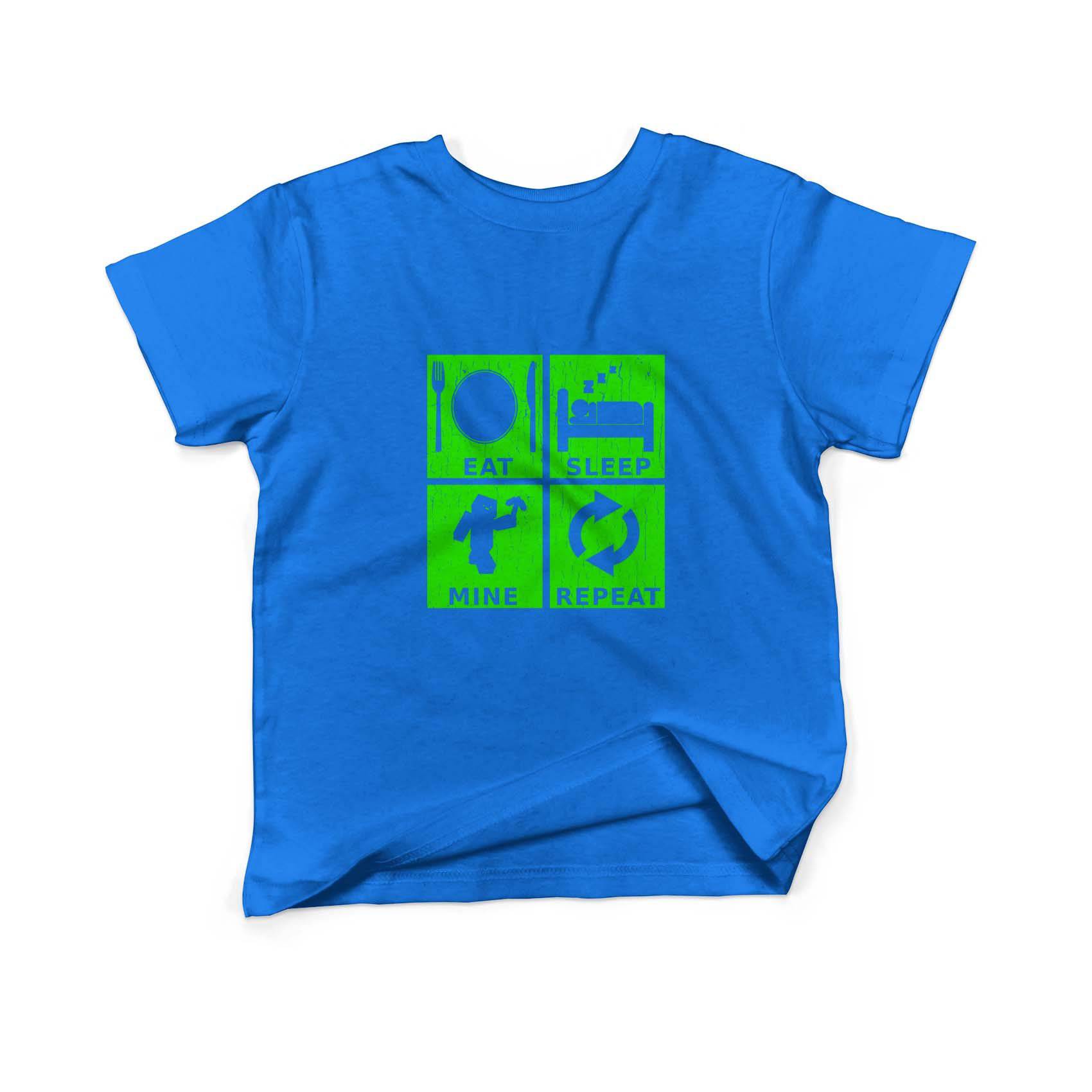 Epic Label Tshirt Eat Sleep Mine Repeat Vintage T-Shirt Enfant
