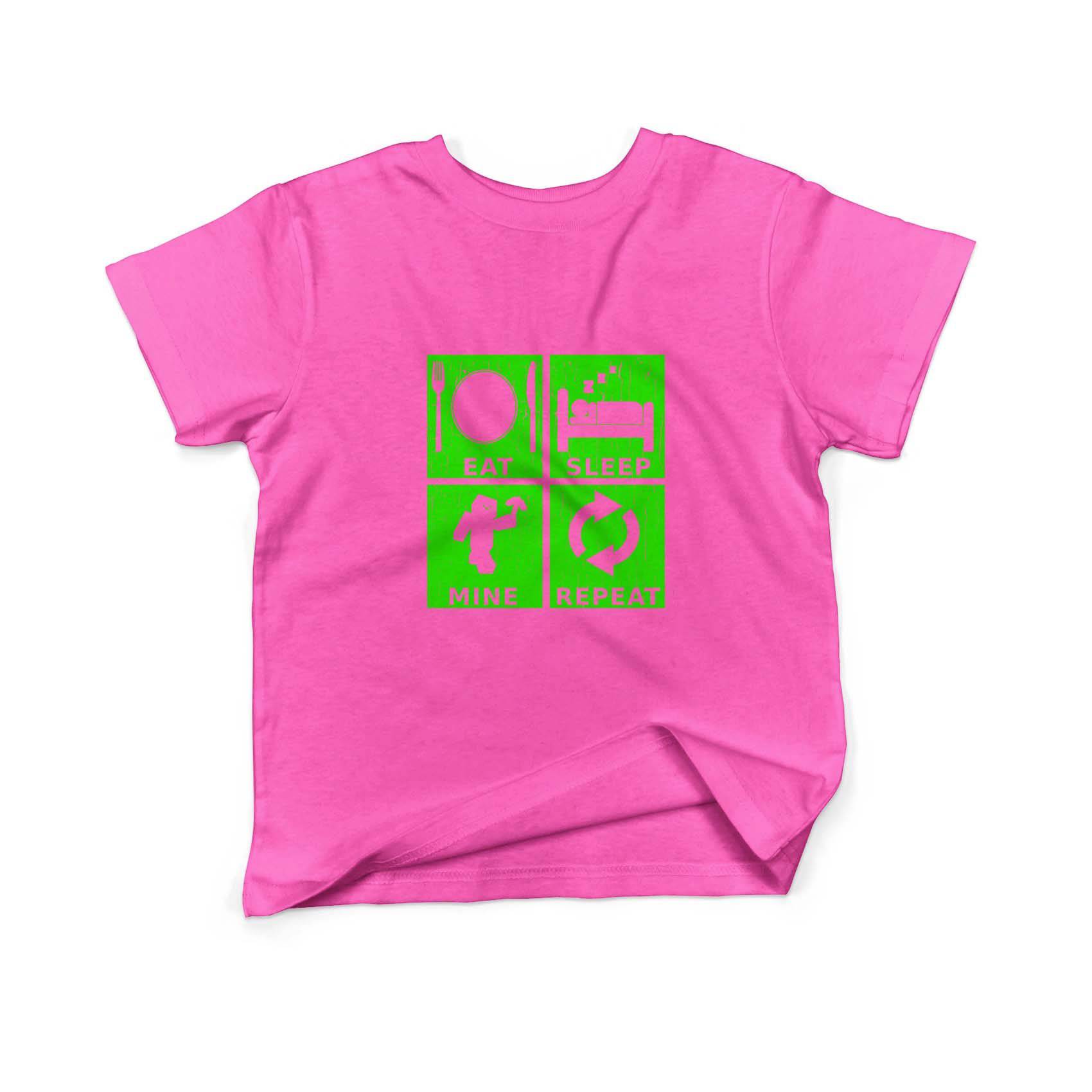 Epic Label Tshirt Eat Sleep Mine Repeat Vintage T-Shirt Enfant