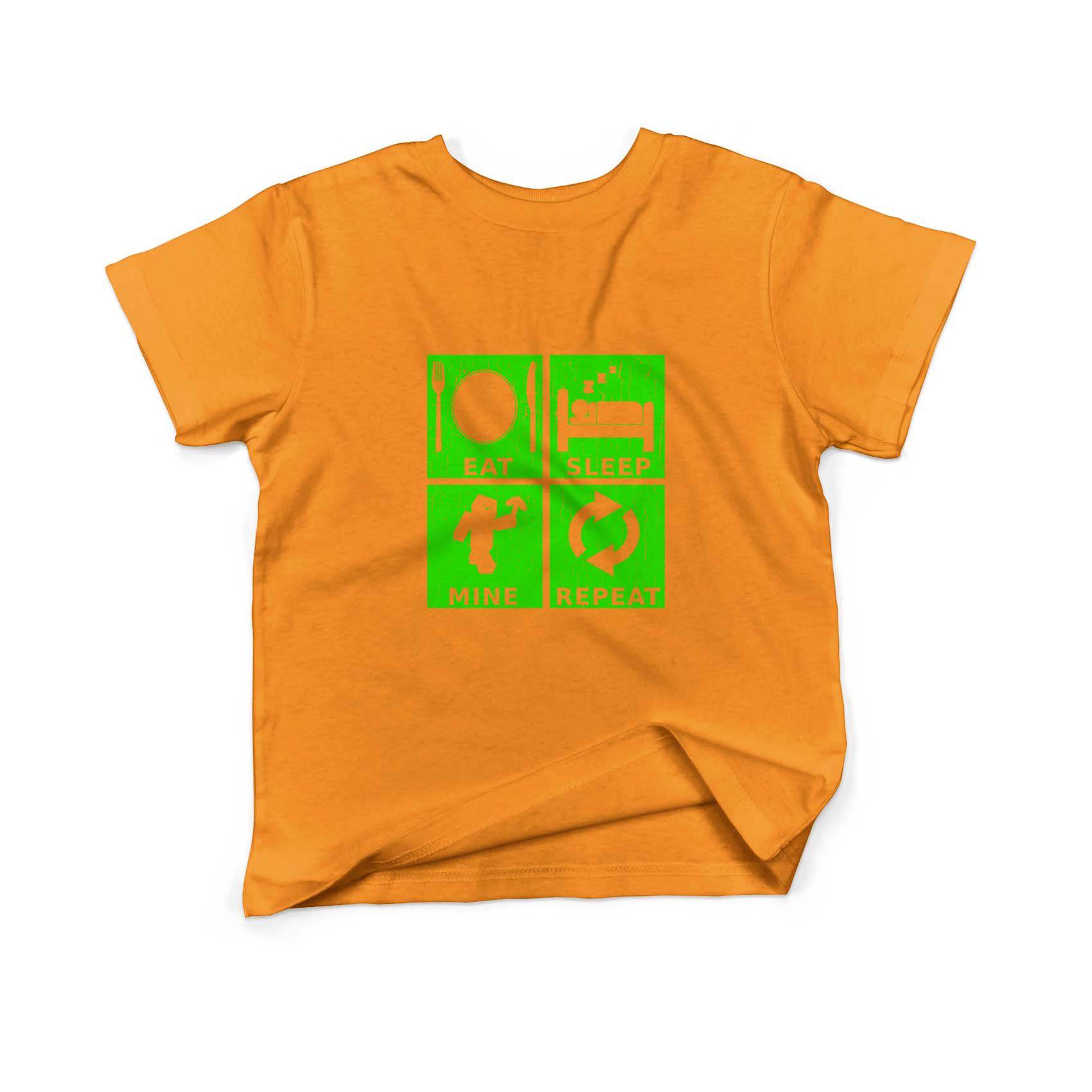Epic Label Tshirt Eat Sleep Mine Repeat Vintage T-Shirt Enfant