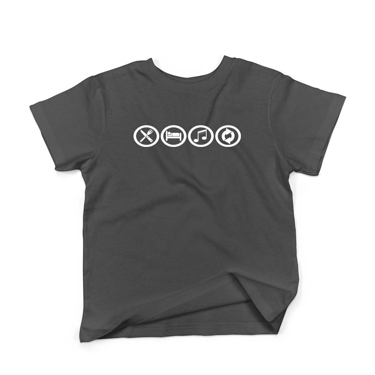 Epic Label Tshirt Eat Sleep Music Repeat T-Shirt Enfant