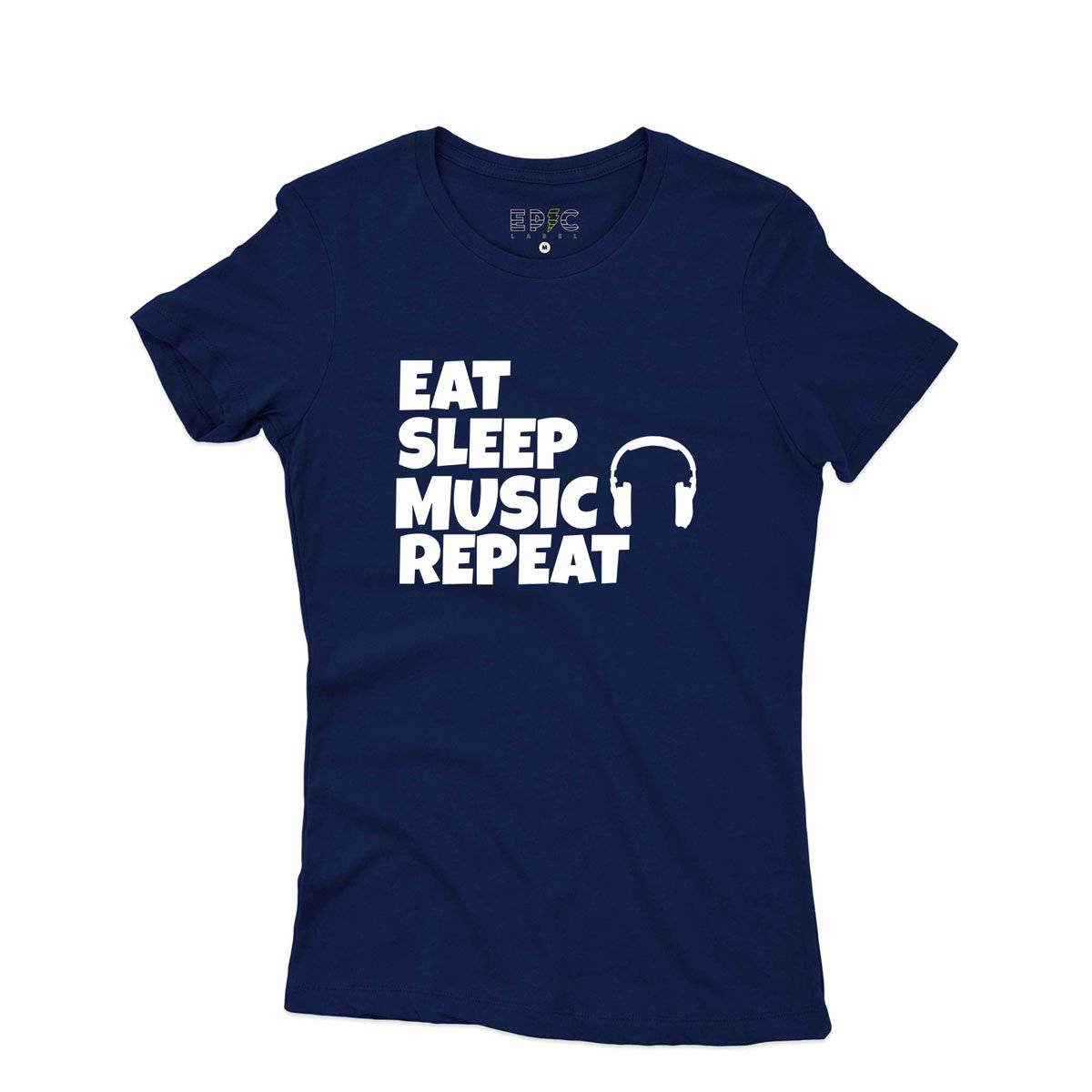 Epic Label Tshirt Eat Sleep Music Repeat T-Shirt Pour Femme
