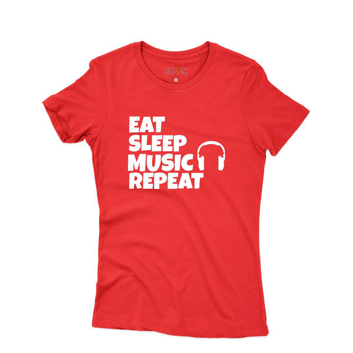Epic Label Tshirt Eat Sleep Music Repeat T-Shirt Pour Femme
