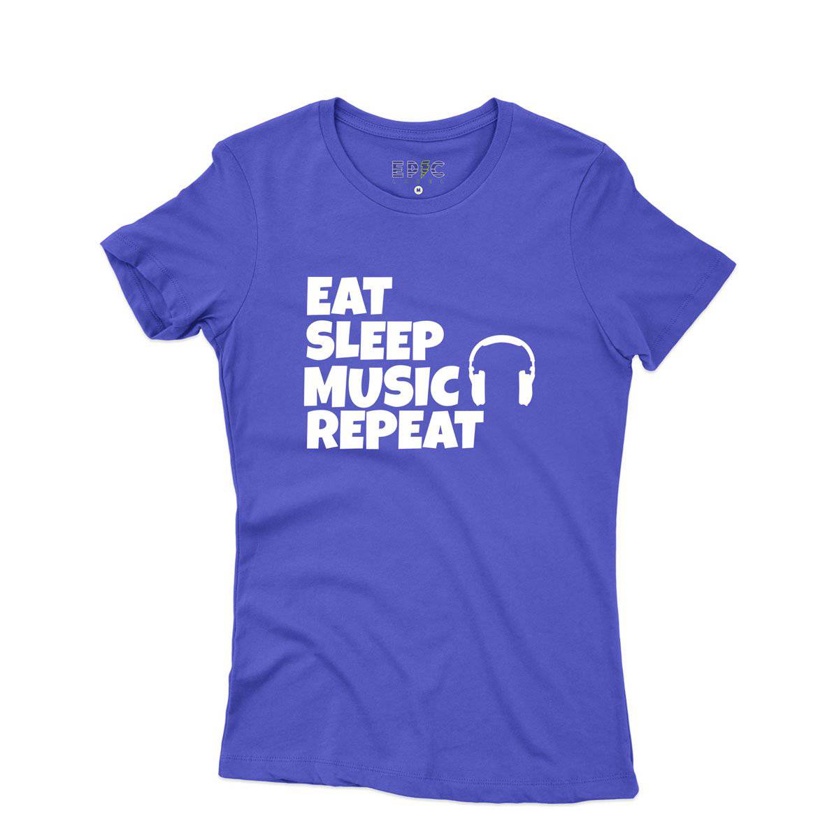 Epic Label Tshirt Eat Sleep Music Repeat T-Shirt Pour Femme