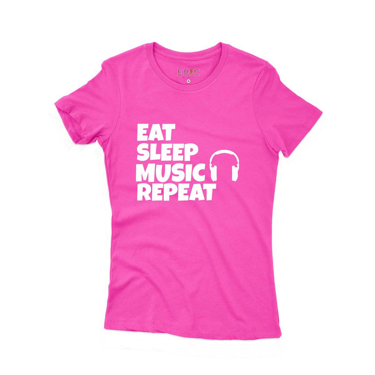 Epic Label Tshirt Eat Sleep Music Repeat T-Shirt Pour Femme