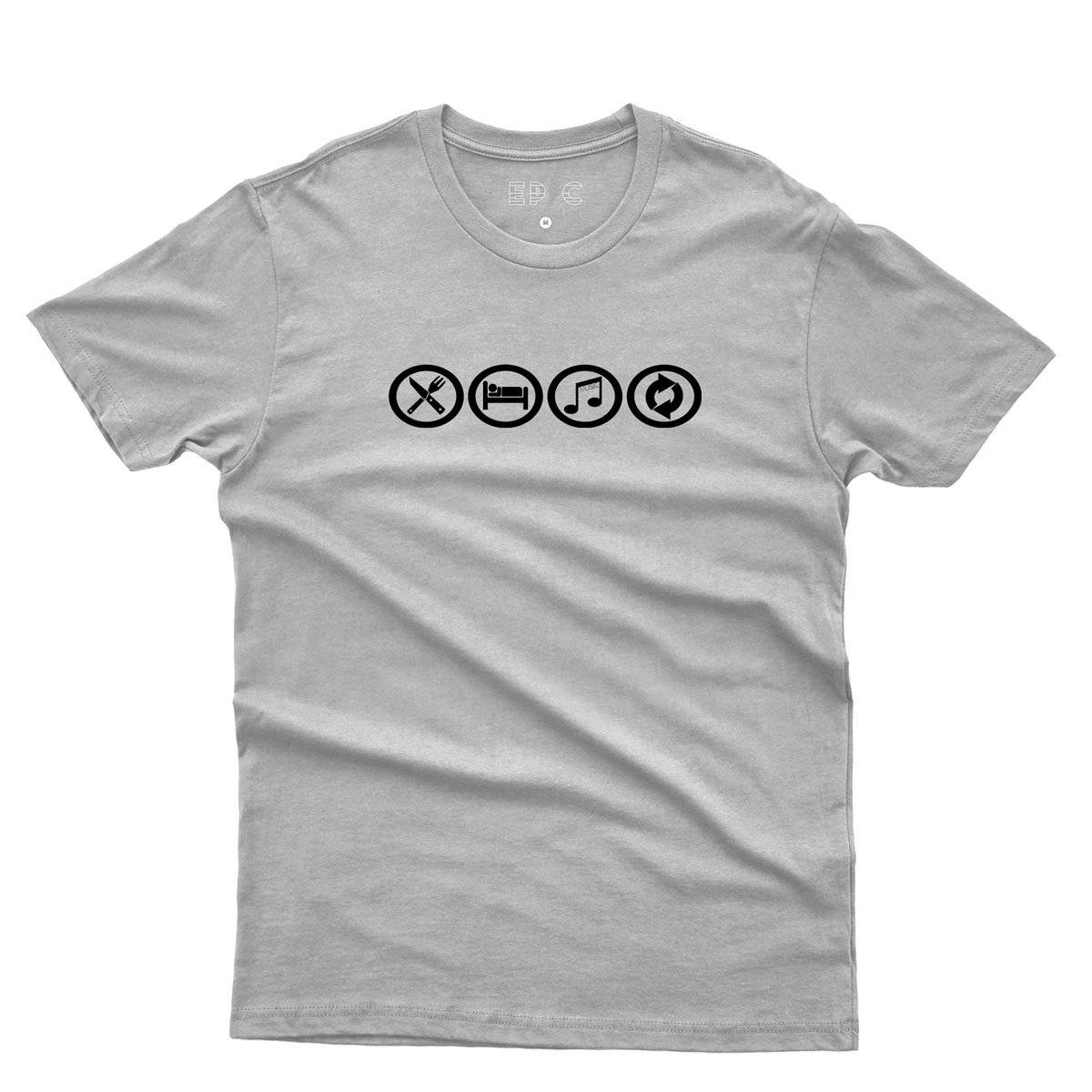 Epic Label Tshirt Eat Sleep Music Repeat T-Shirt Pour Homme