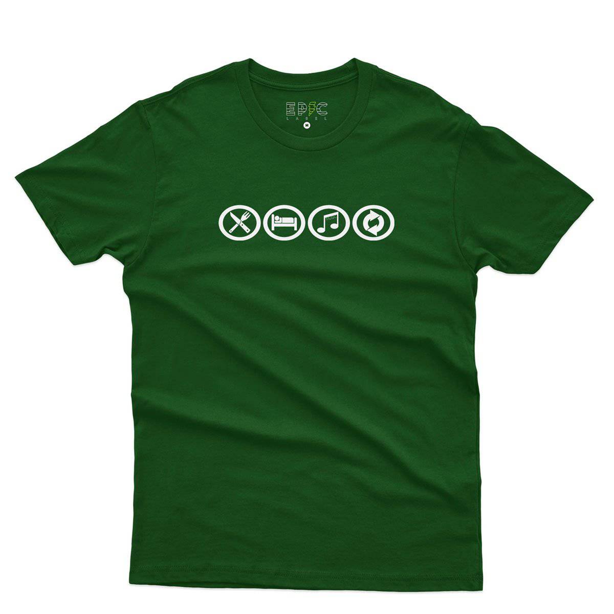 Epic Label Tshirt Eat Sleep Music Repeat T-Shirt Pour Homme