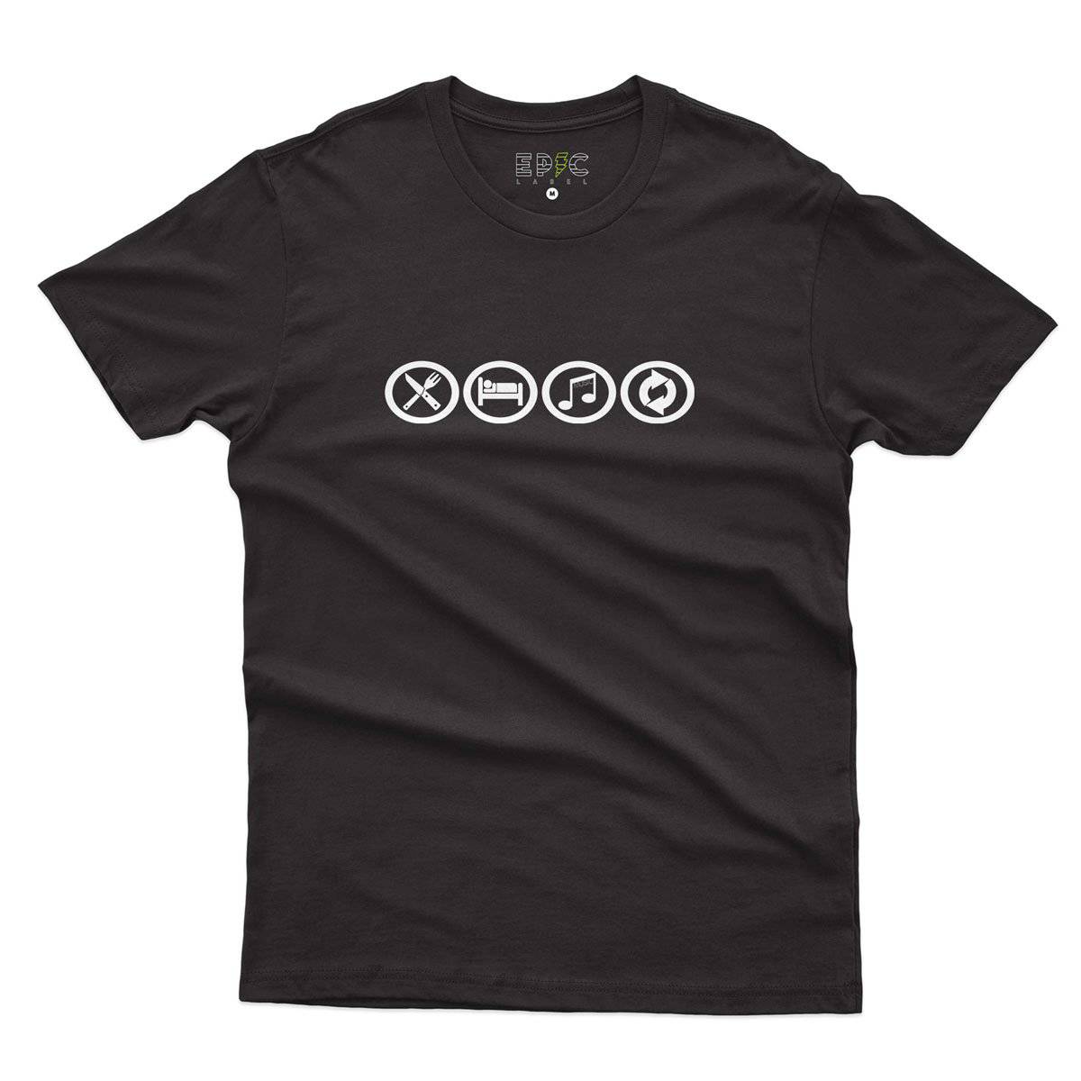 Epic Label Tshirt Eat Sleep Music Repeat T-Shirt Pour Homme