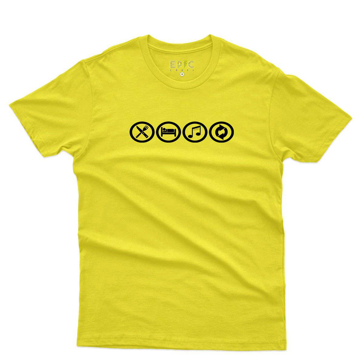 Epic Label Tshirt Eat Sleep Music Repeat T-Shirt Pour Homme
