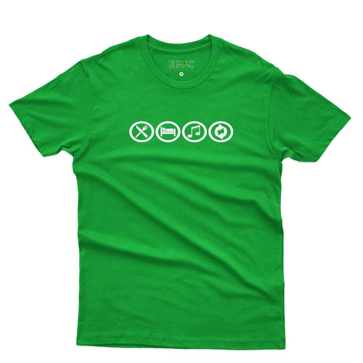 Epic Label Tshirt Eat Sleep Music Repeat T-Shirt Pour Homme
