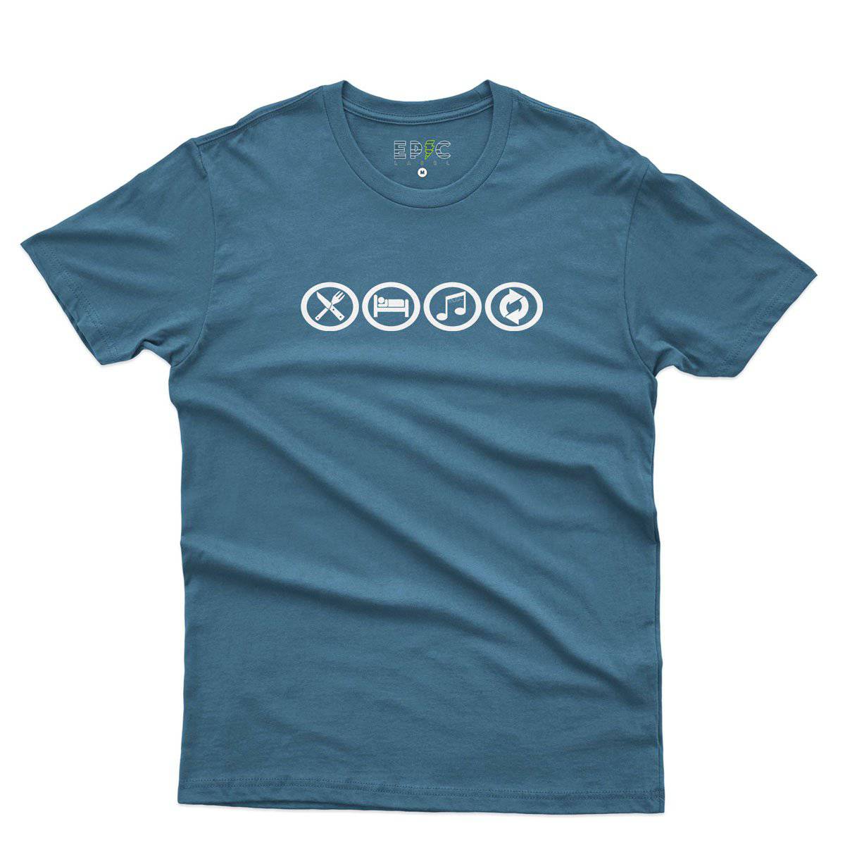 Epic Label Tshirt Eat Sleep Music Repeat T-Shirt Pour Homme