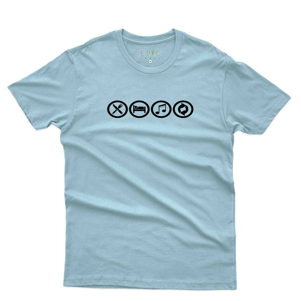 Epic Label Tshirt Eat Sleep Music Repeat T-Shirt Pour Homme