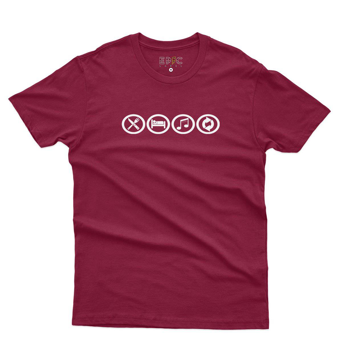 Epic Label Tshirt Eat Sleep Music Repeat T-Shirt Pour Homme