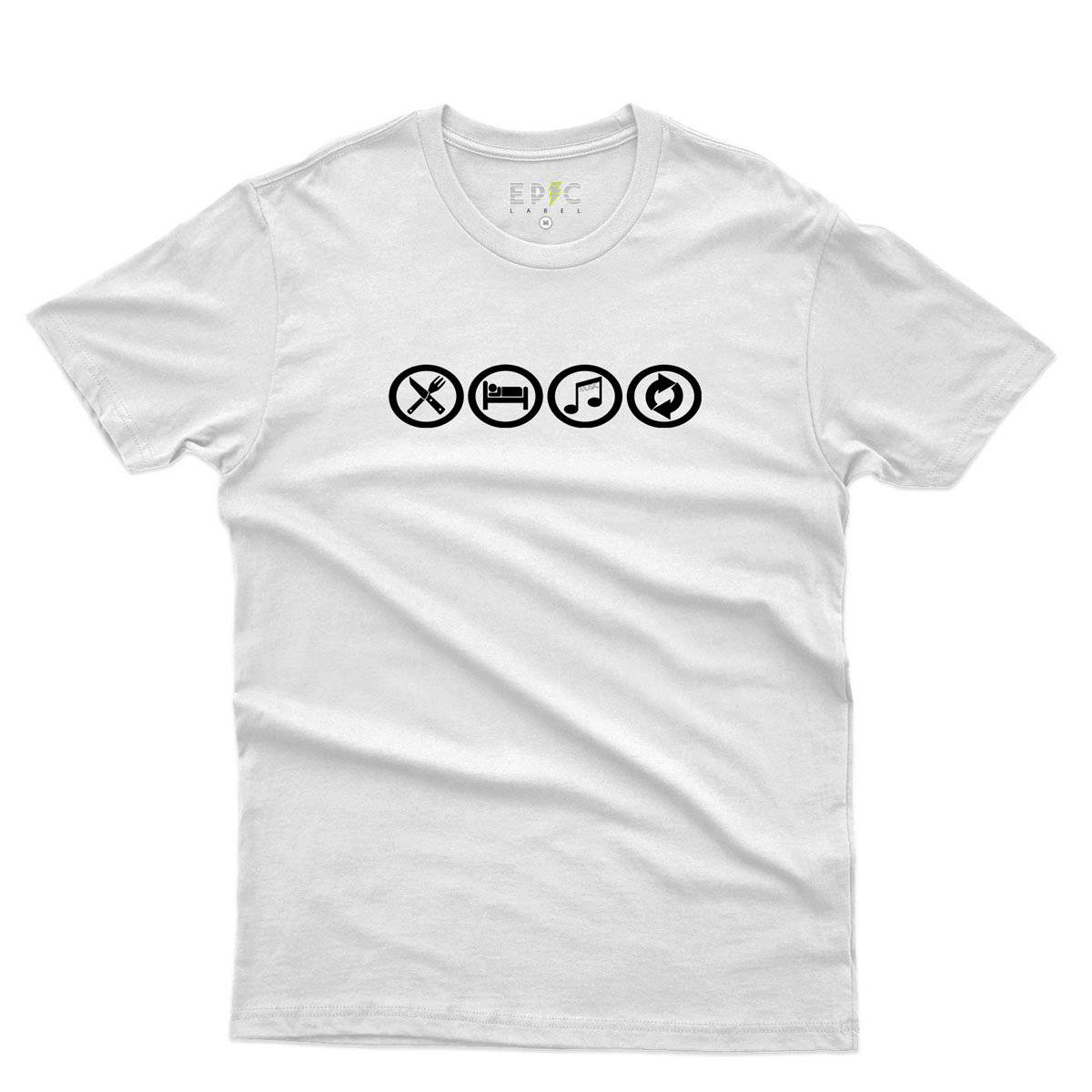 Epic Label Tshirt Eat Sleep Music Repeat T-Shirt Pour Homme