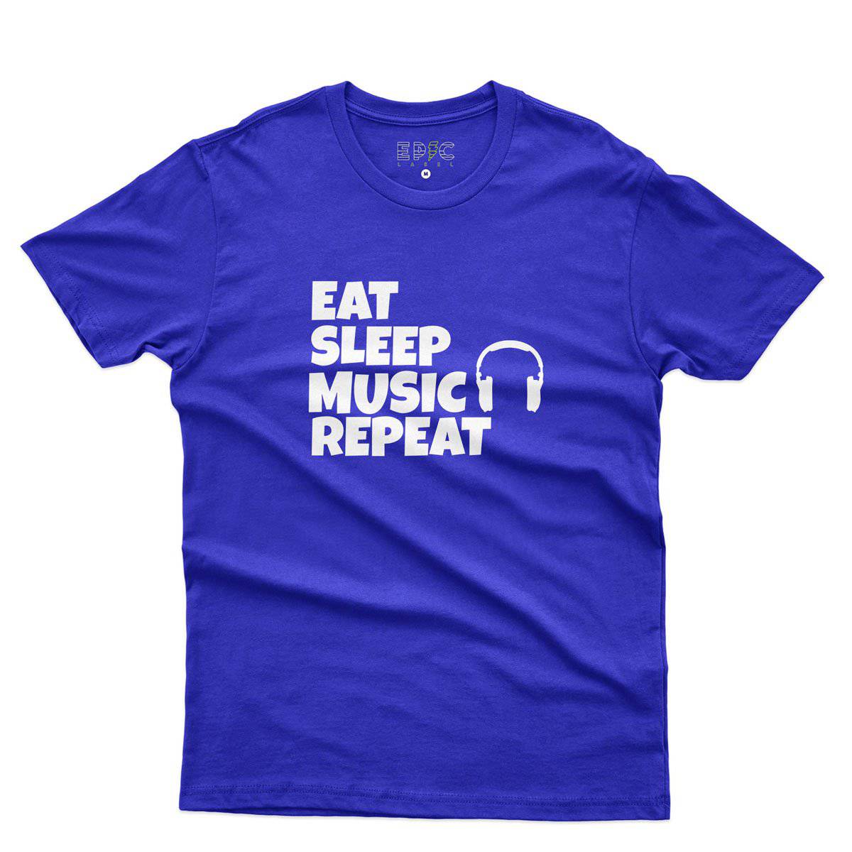 Epic Label Tshirt Eat Sleep Music Repeat T-Shirt Pour Homme