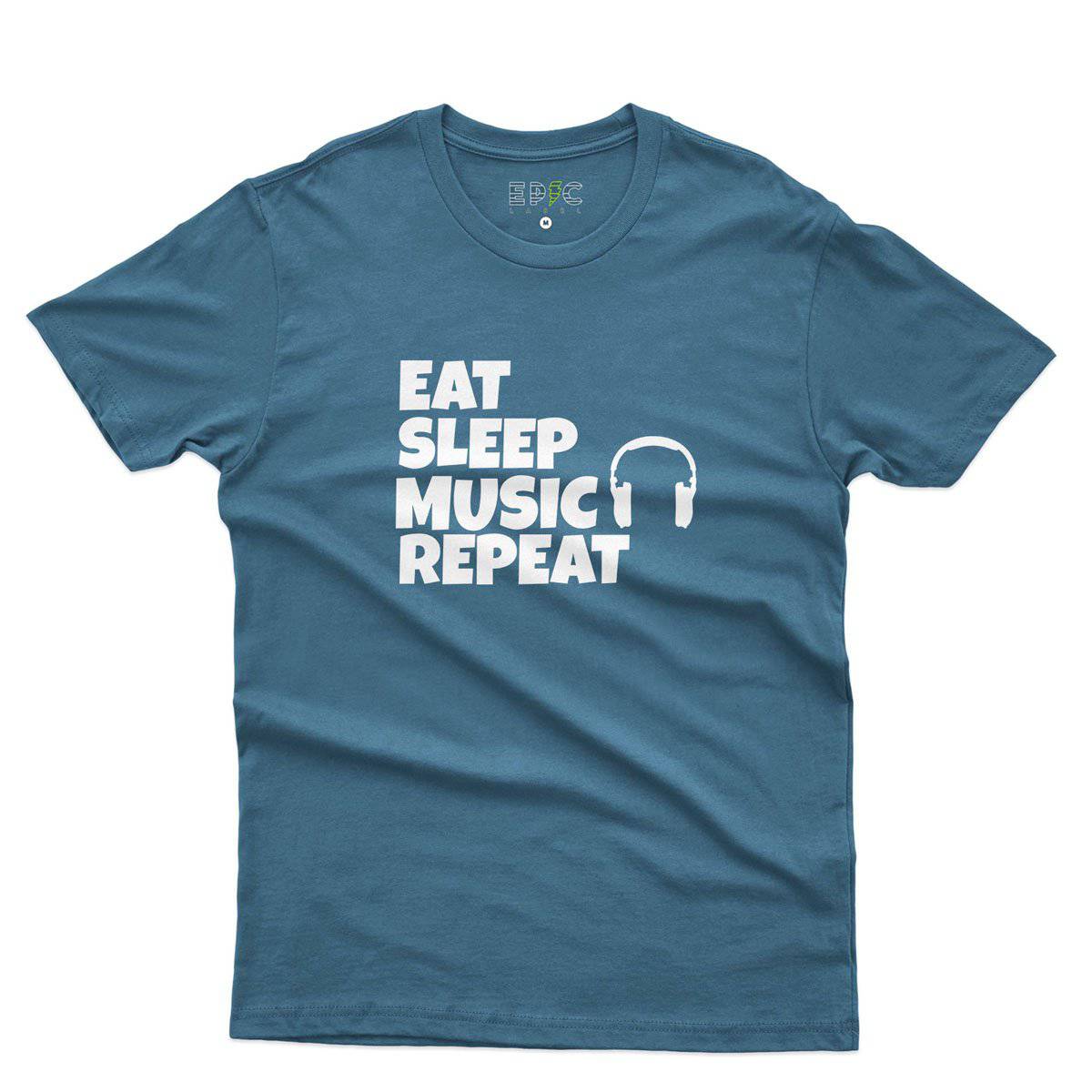 Epic Label Tshirt Eat Sleep Music Repeat T-Shirt Pour Homme