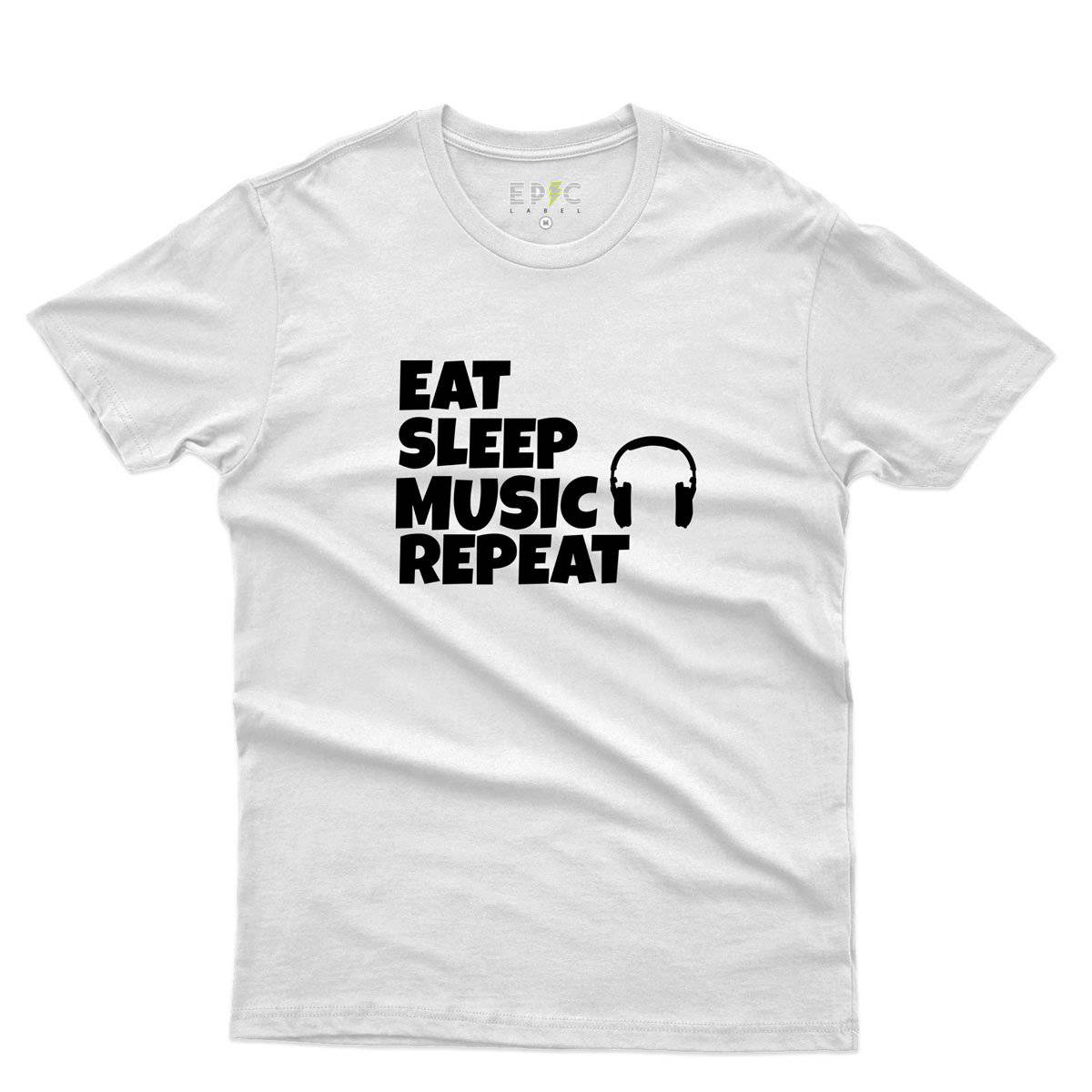 Epic Label Tshirt Eat Sleep Music Repeat T-Shirt Pour Homme