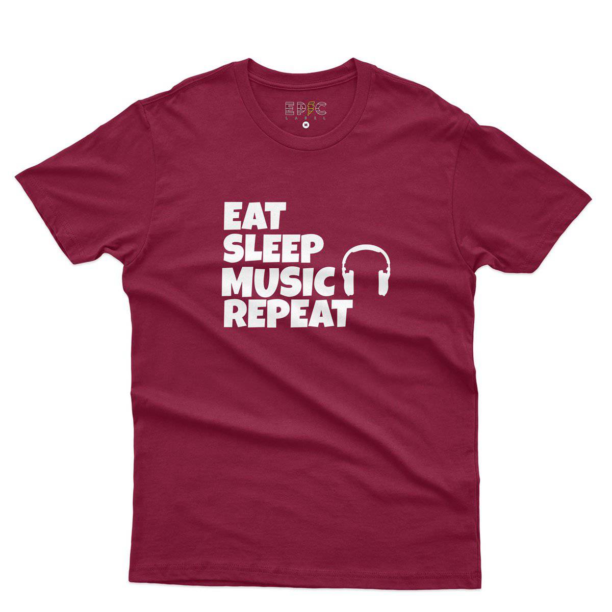 Epic Label Tshirt Eat Sleep Music Repeat T-Shirt Pour Homme